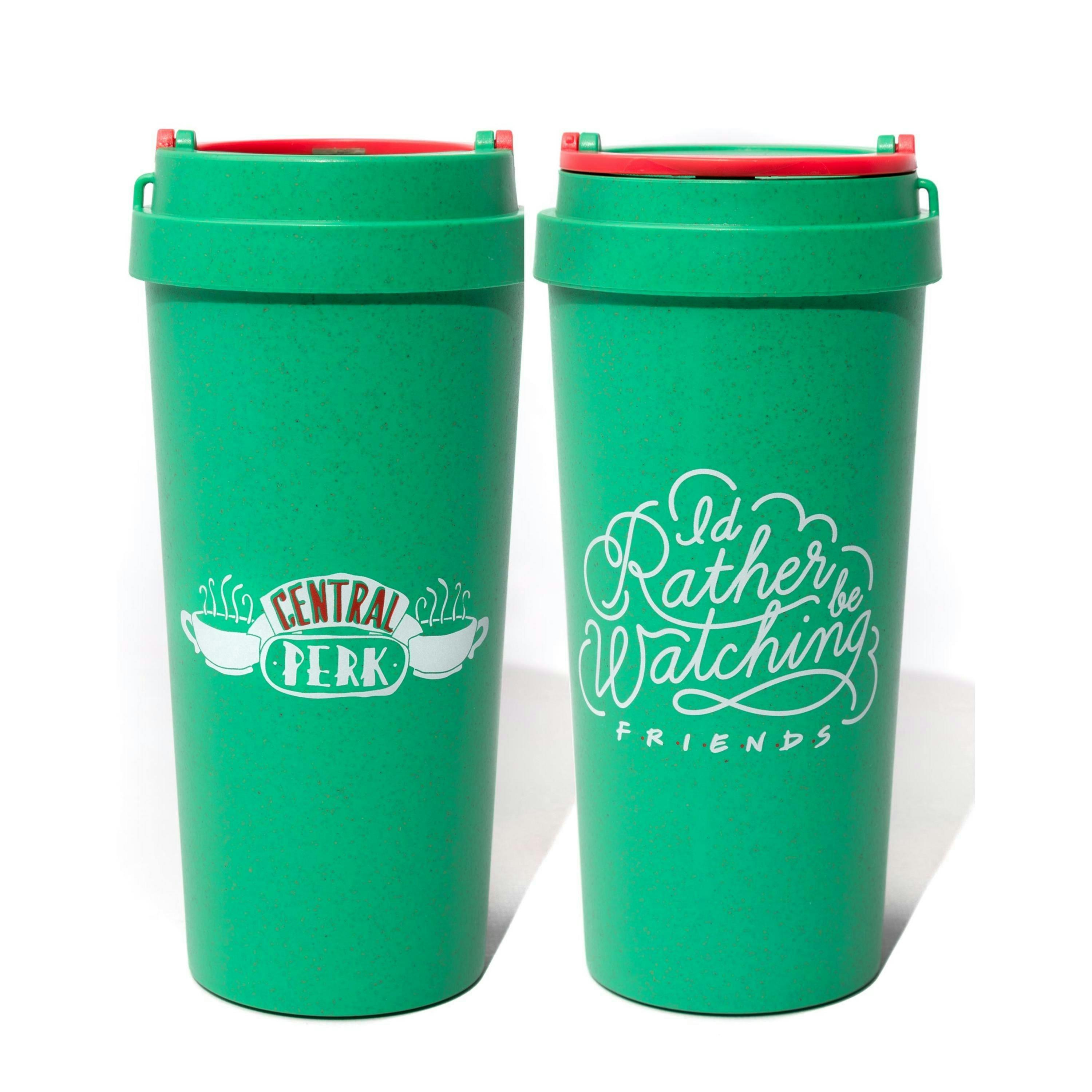 Friends Unisex Green Central Perk Logo Travel Mug (One Size) by Vanilla Underground , view 3 of 5