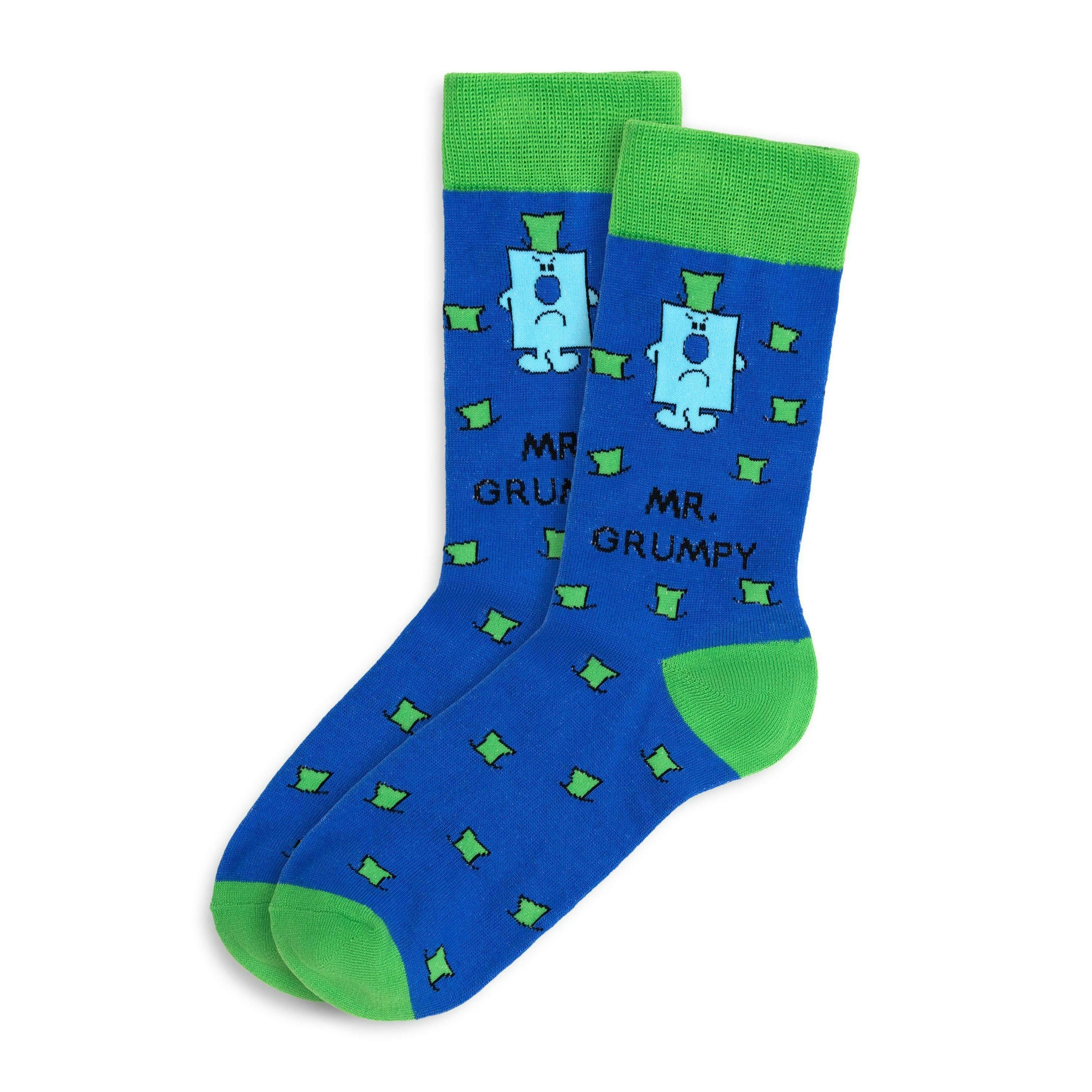 Mr. Men Mens Blue Mr Grumpy Mug and Sock Gift Set (One Size) by Vanilla Underground , view 2 of 6