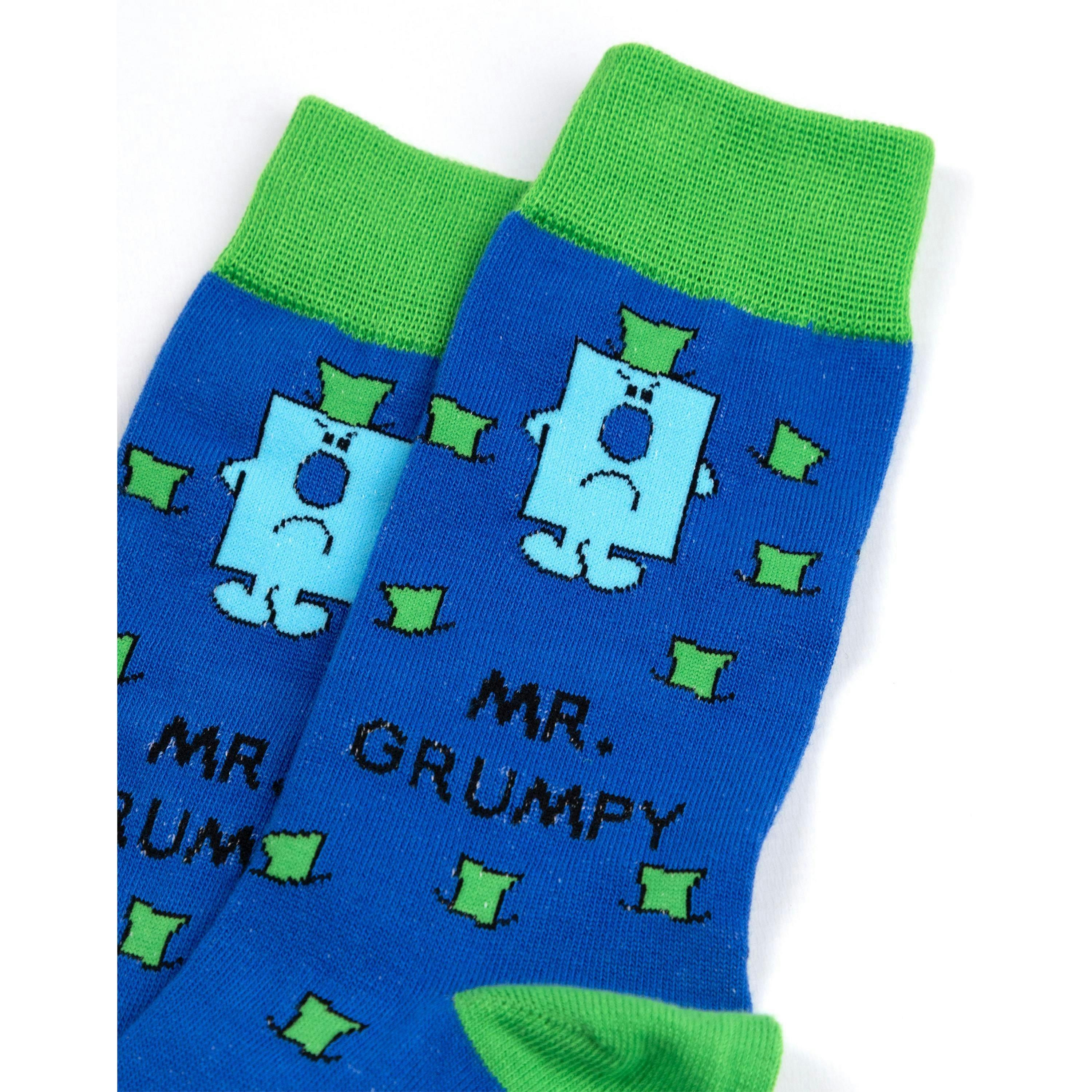 Mr. Men Mens Blue Mr Grumpy Mug and Sock Gift Set (One Size) by Vanilla Underground , view 4 of 6