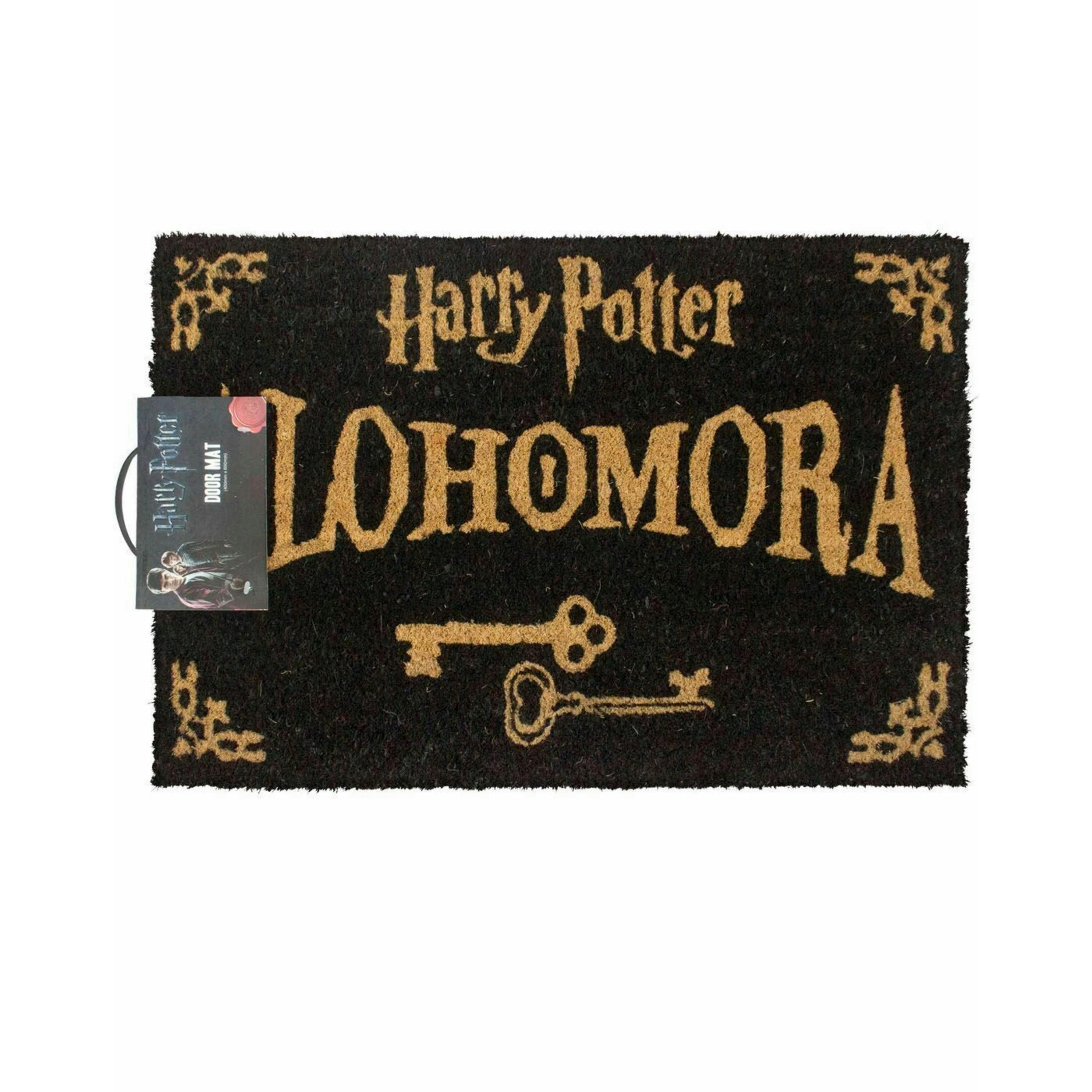 Harry Potter Unisex Black Alohomora Spell Text Coir Door Mat (One Size) by Vanilla Underground , view 1 of 2