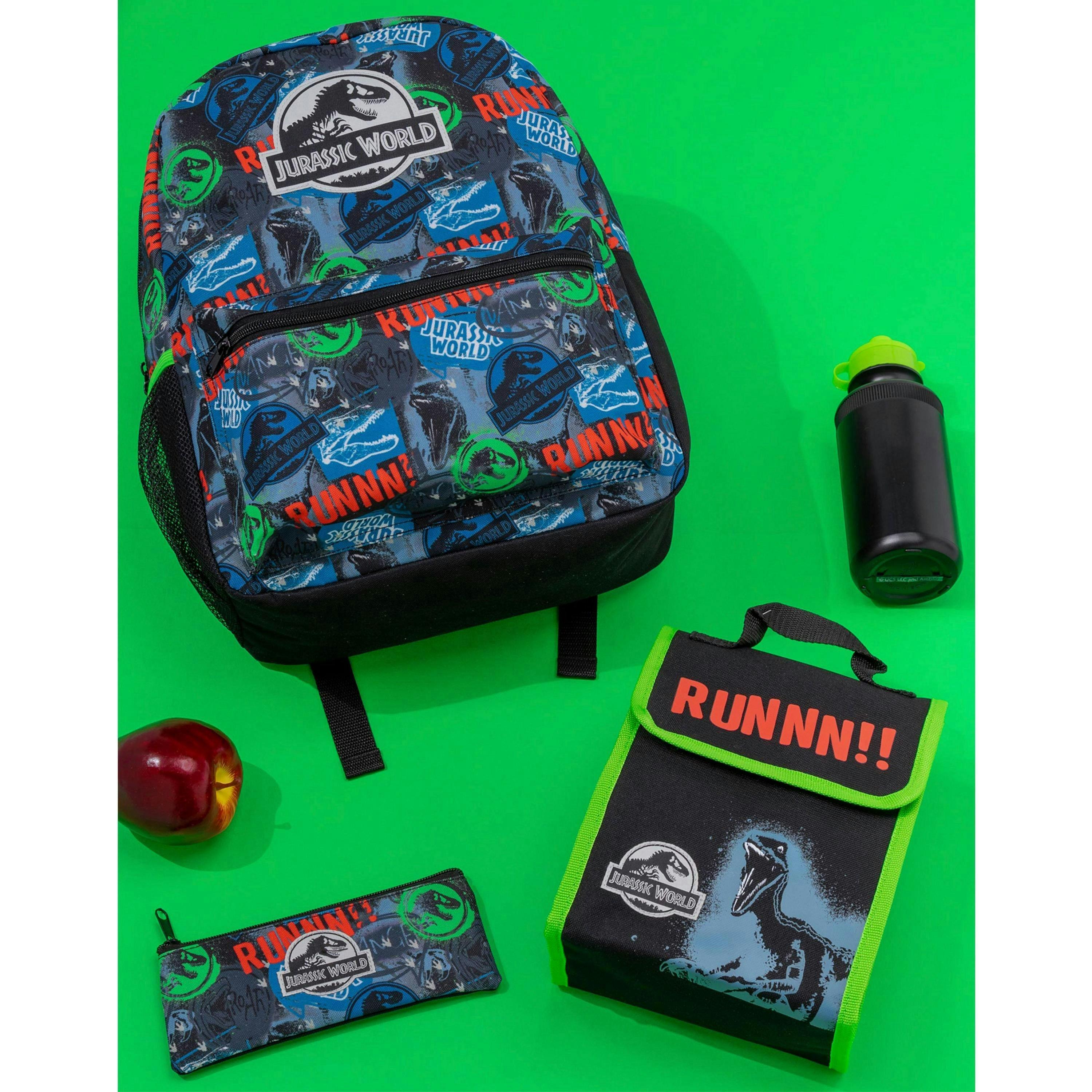 Jurassic World Boys Black Logo 4 Piece Backpack Set (One Size) by Vanilla Underground , view 2 of 6