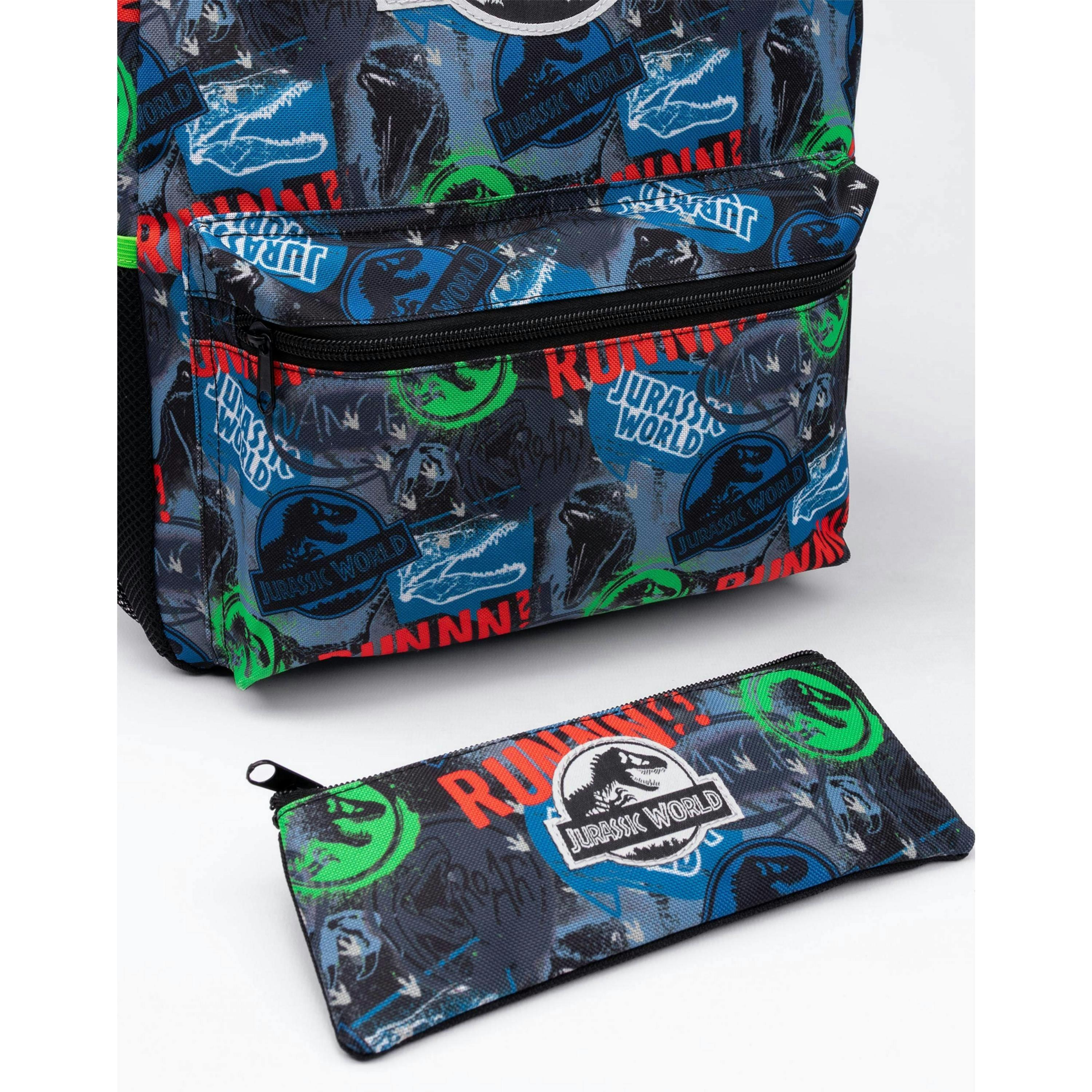Jurassic World Boys Black Logo 4 Piece Backpack Set (One Size) by Vanilla Underground , view 3 of 6
