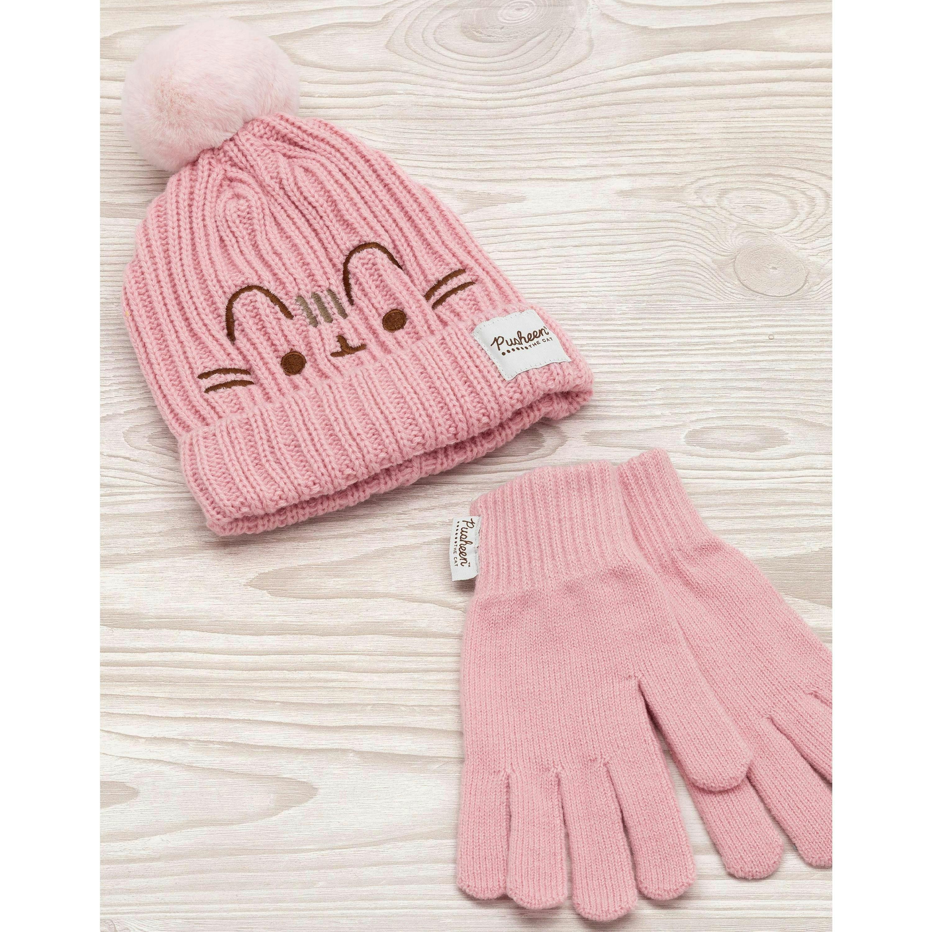 Pusheen Womens Pink Beanie and Gloves Set (One Size) [dis] by Vanilla Underground , view 2 of 6