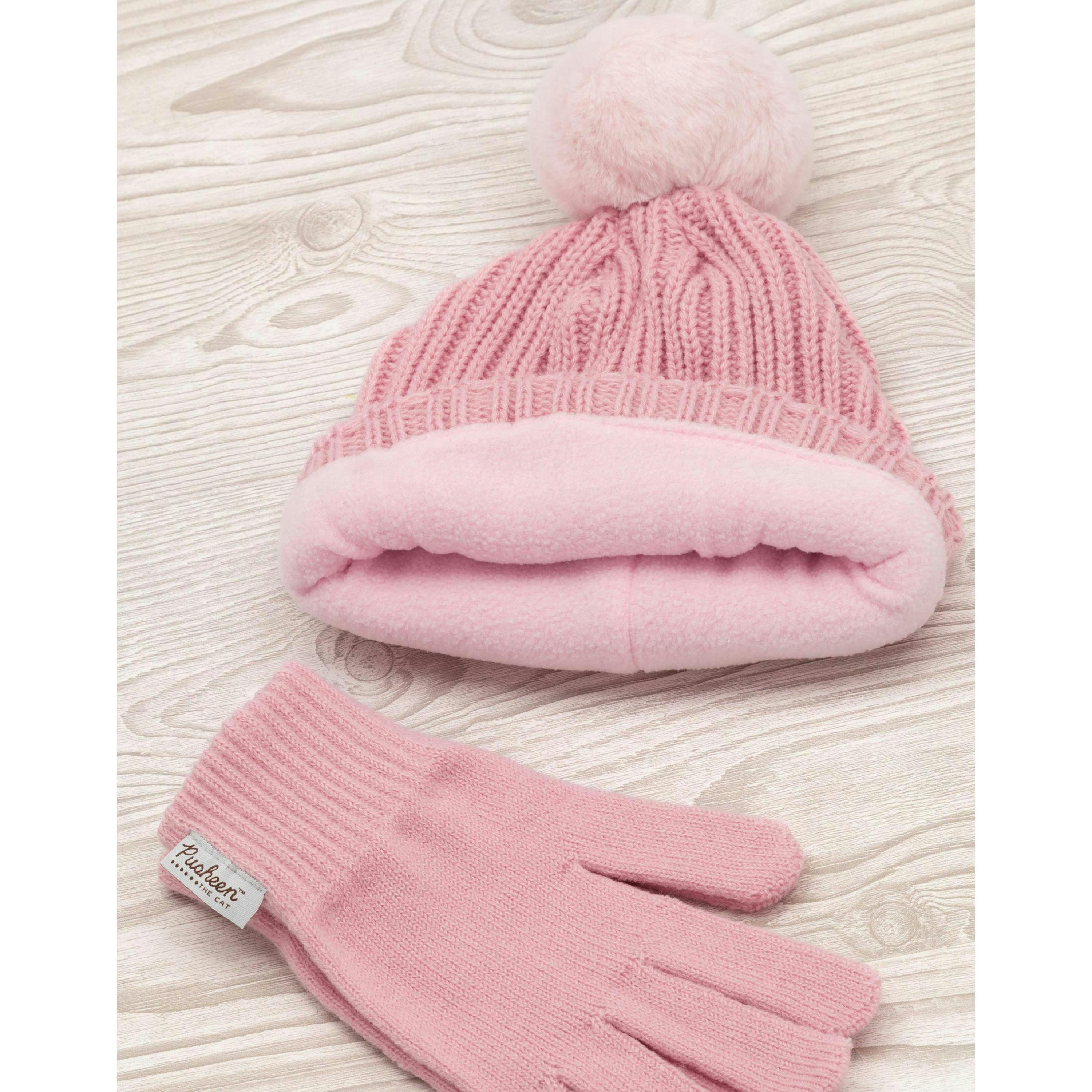 Pusheen Womens Pink Beanie and Gloves Set (One Size) [dis] by Vanilla Underground , view 3 of 6