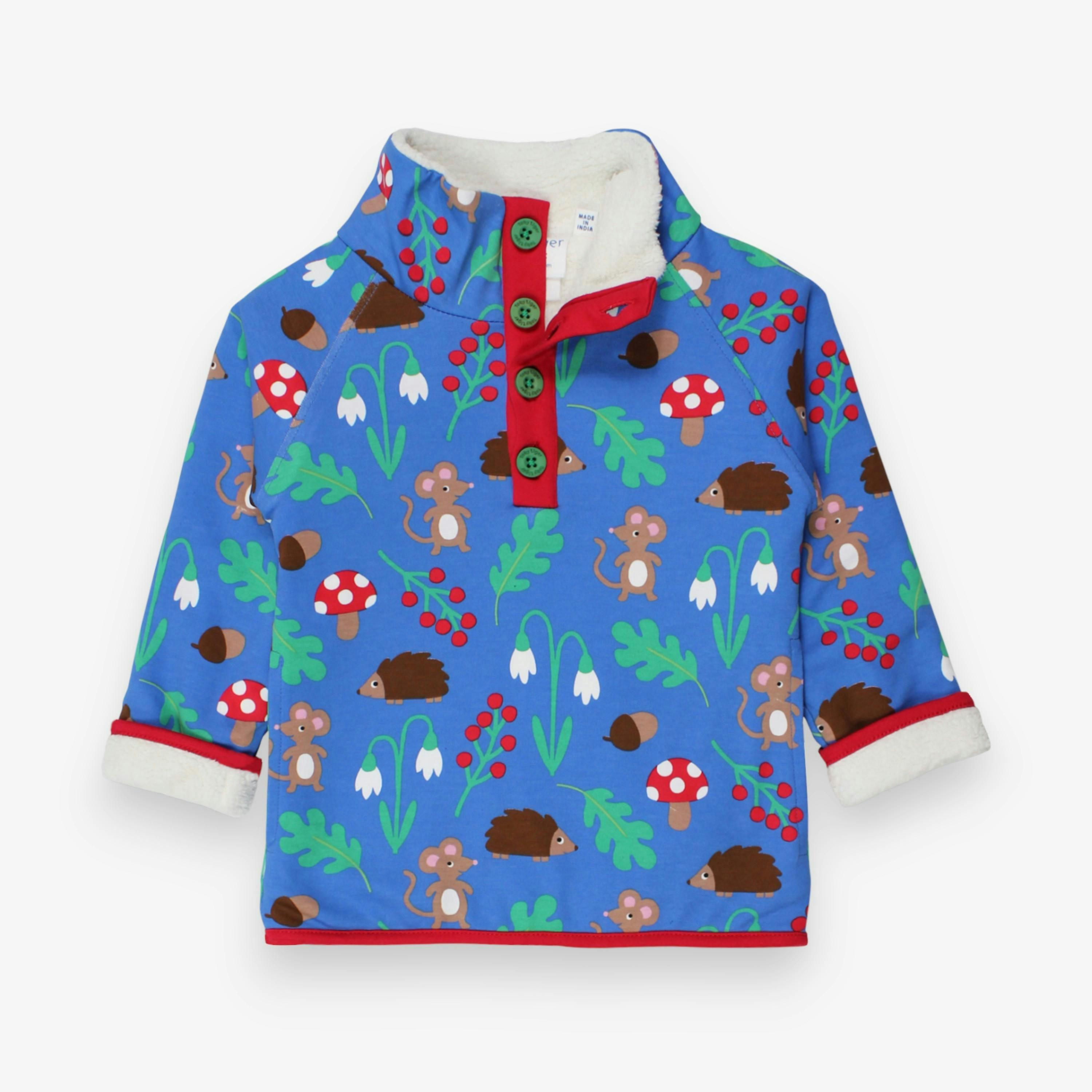 Organic Woodland Print Cosy Fleece Sweatshirt , view 1 of 1