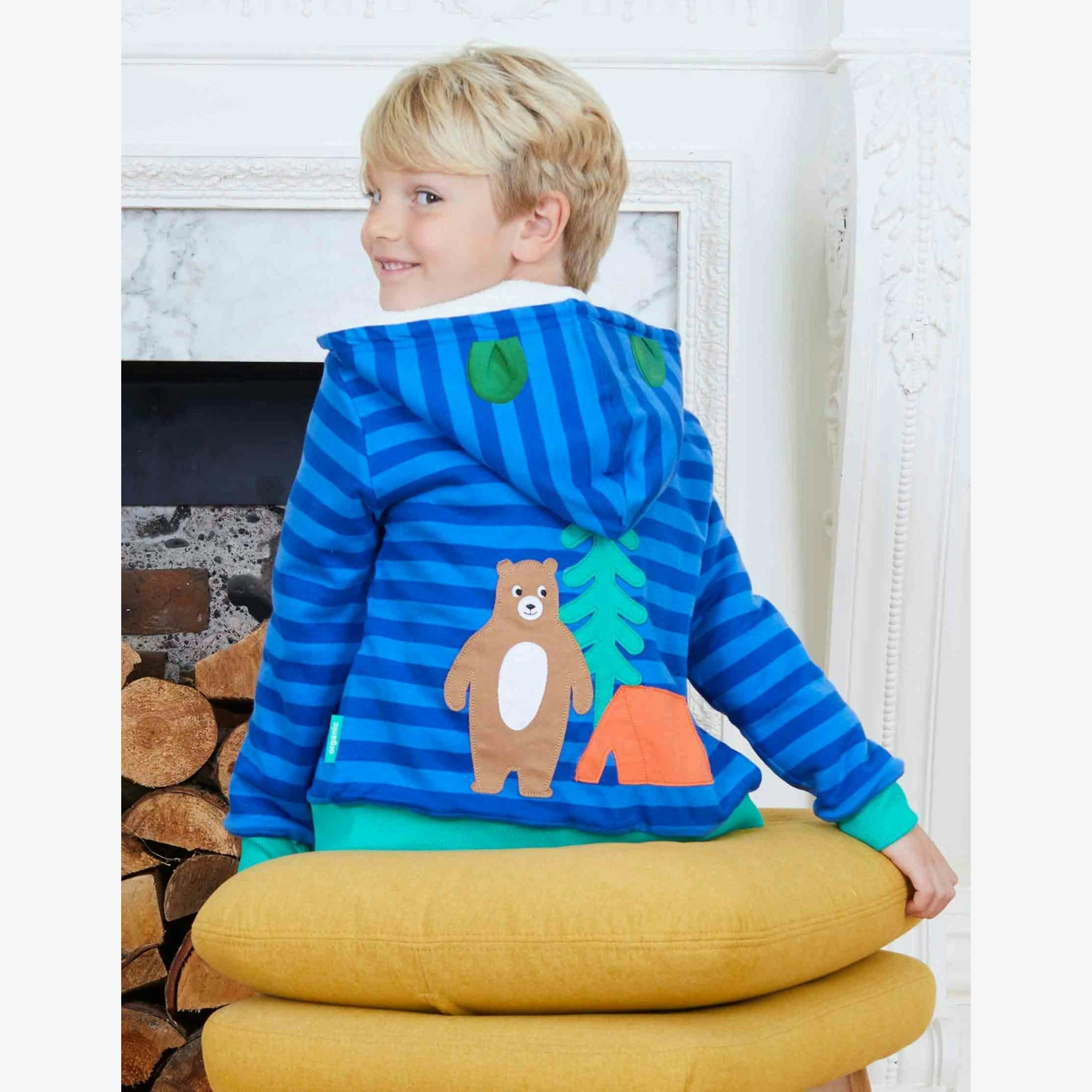 Organic Camping Bear Applique Hoodie , view 2 of 3