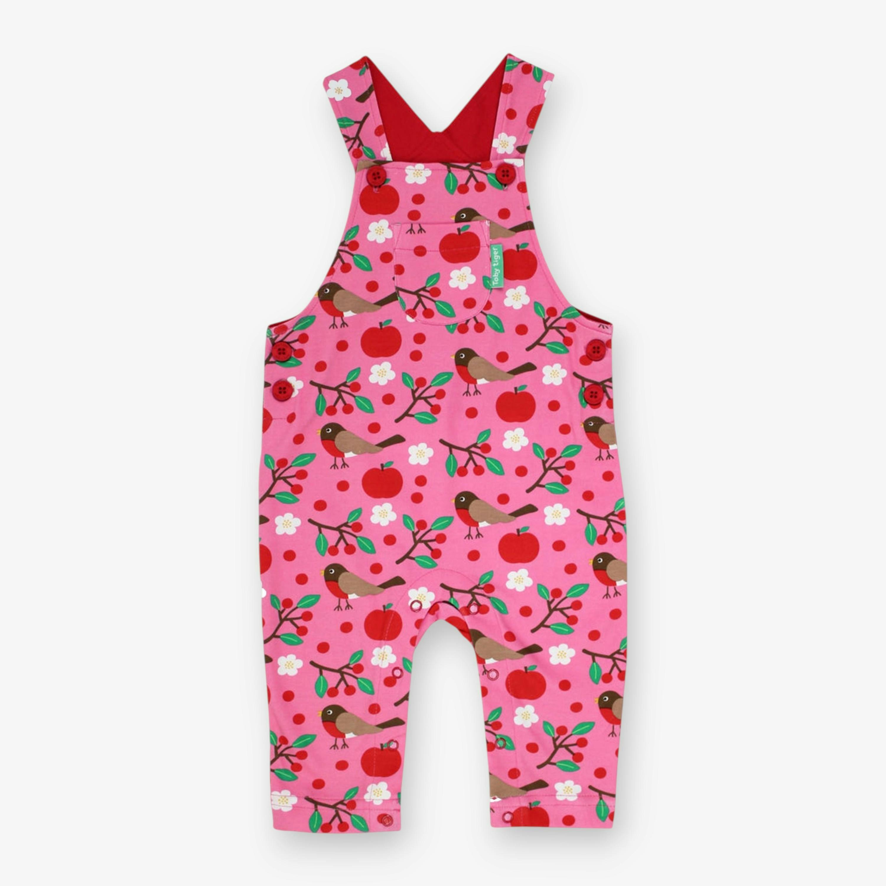 Organic Robin Print Dungarees , view 1 of 2