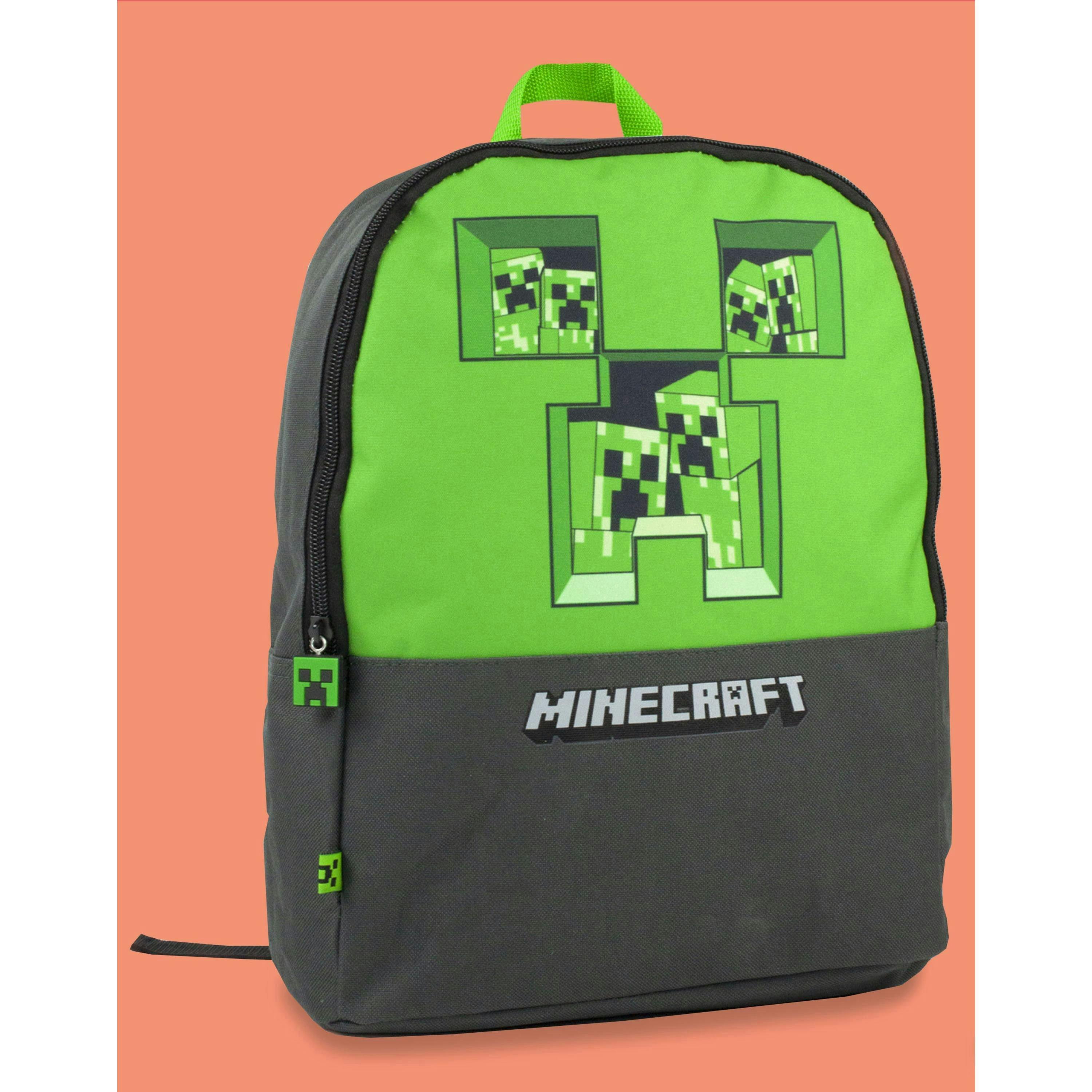 Minecraft Boys Grey Pixel Creeper Placement Print Backpack (One Size) by Vanilla Underground , view 2 of 6