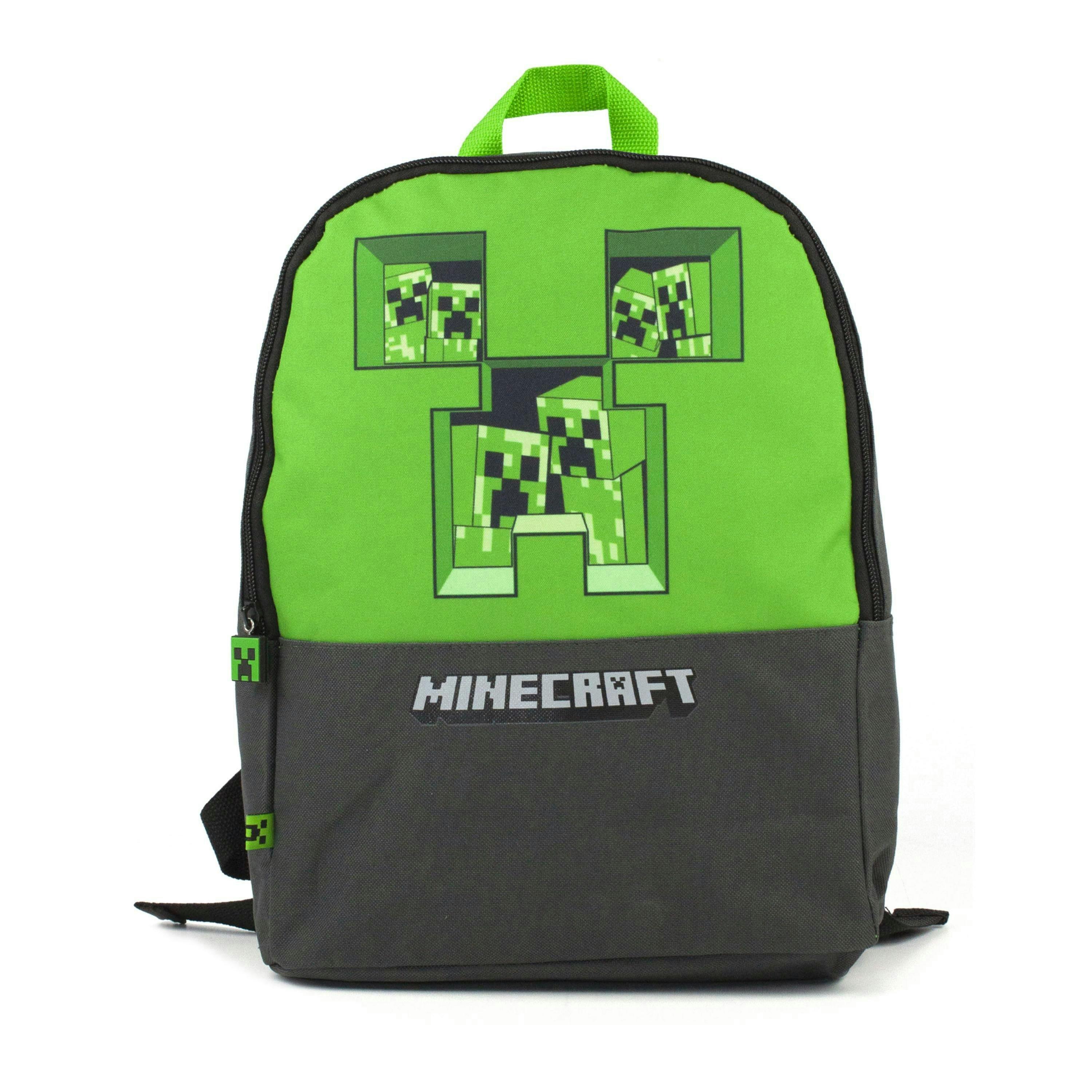 Minecraft Boys Grey Pixel Creeper Placement Print Backpack (One Size) by Vanilla Underground , view 3 of 6