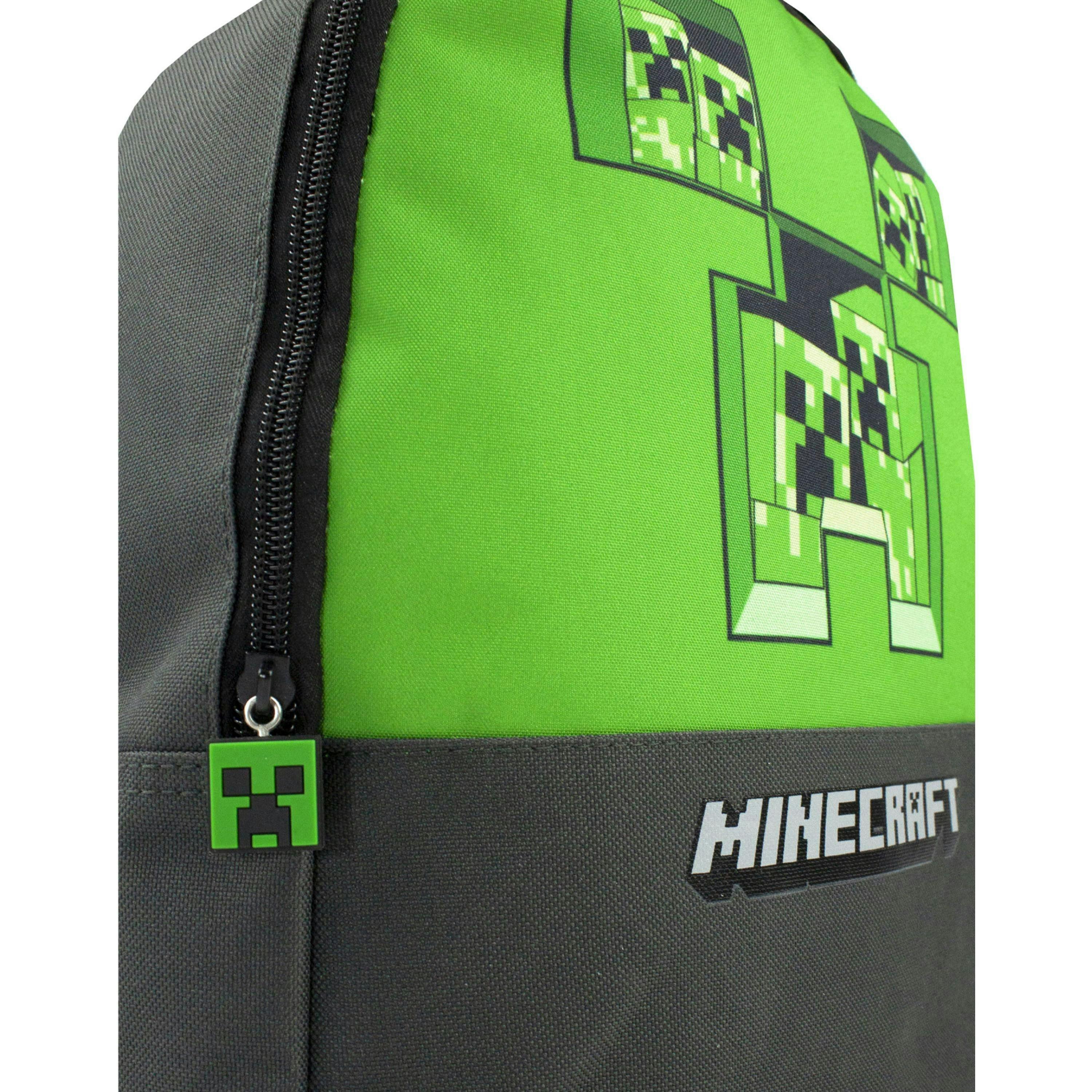 Minecraft Boys Grey Pixel Creeper Placement Print Backpack (One Size) by Vanilla Underground , view 5 of 6