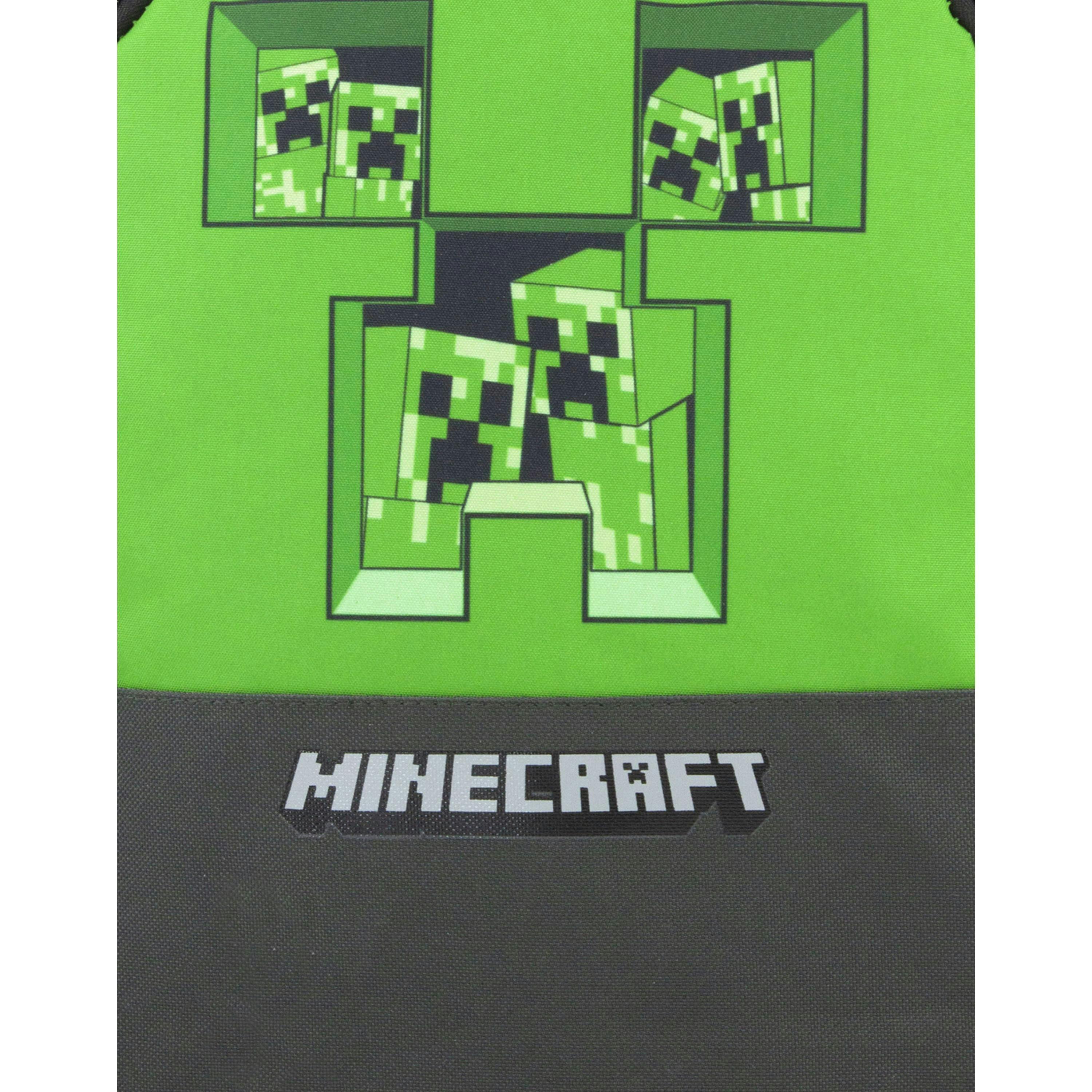 Minecraft Boys Grey Pixel Creeper Placement Print Backpack (One Size) by Vanilla Underground , view 6 of 6