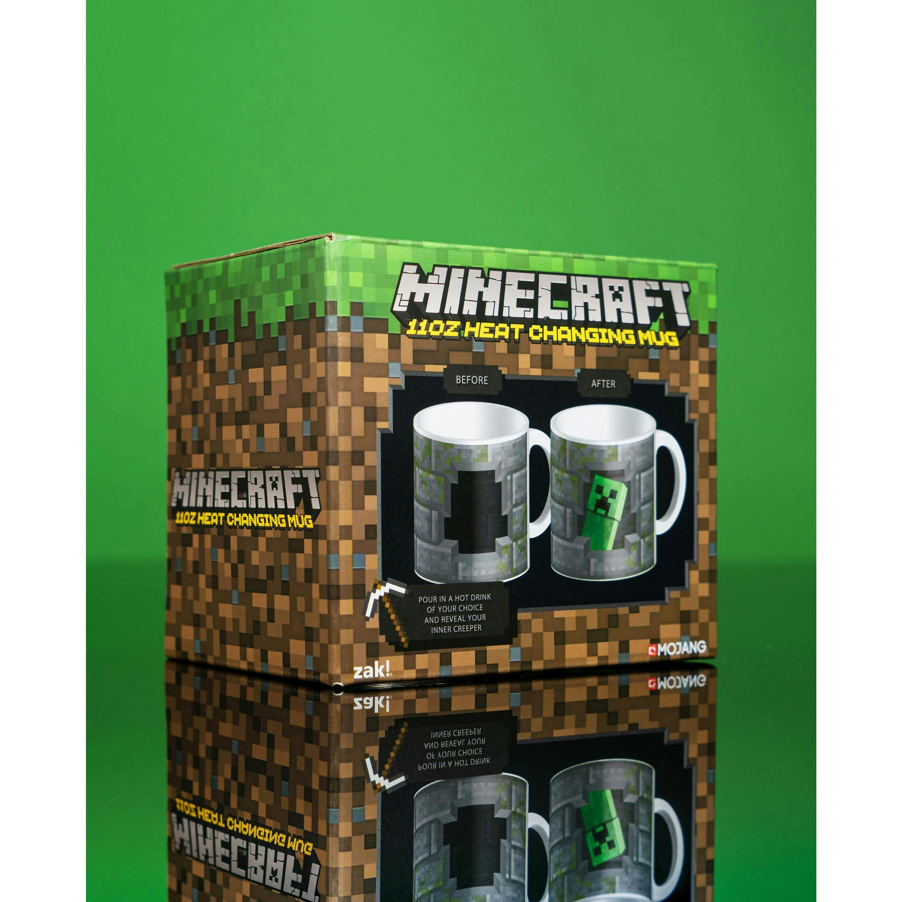 Minecraft Unisex Kids Grey Creeper Heat Change Graphic Heat Changing Mug (One Size) by Vanilla Underground , view 6 of 6