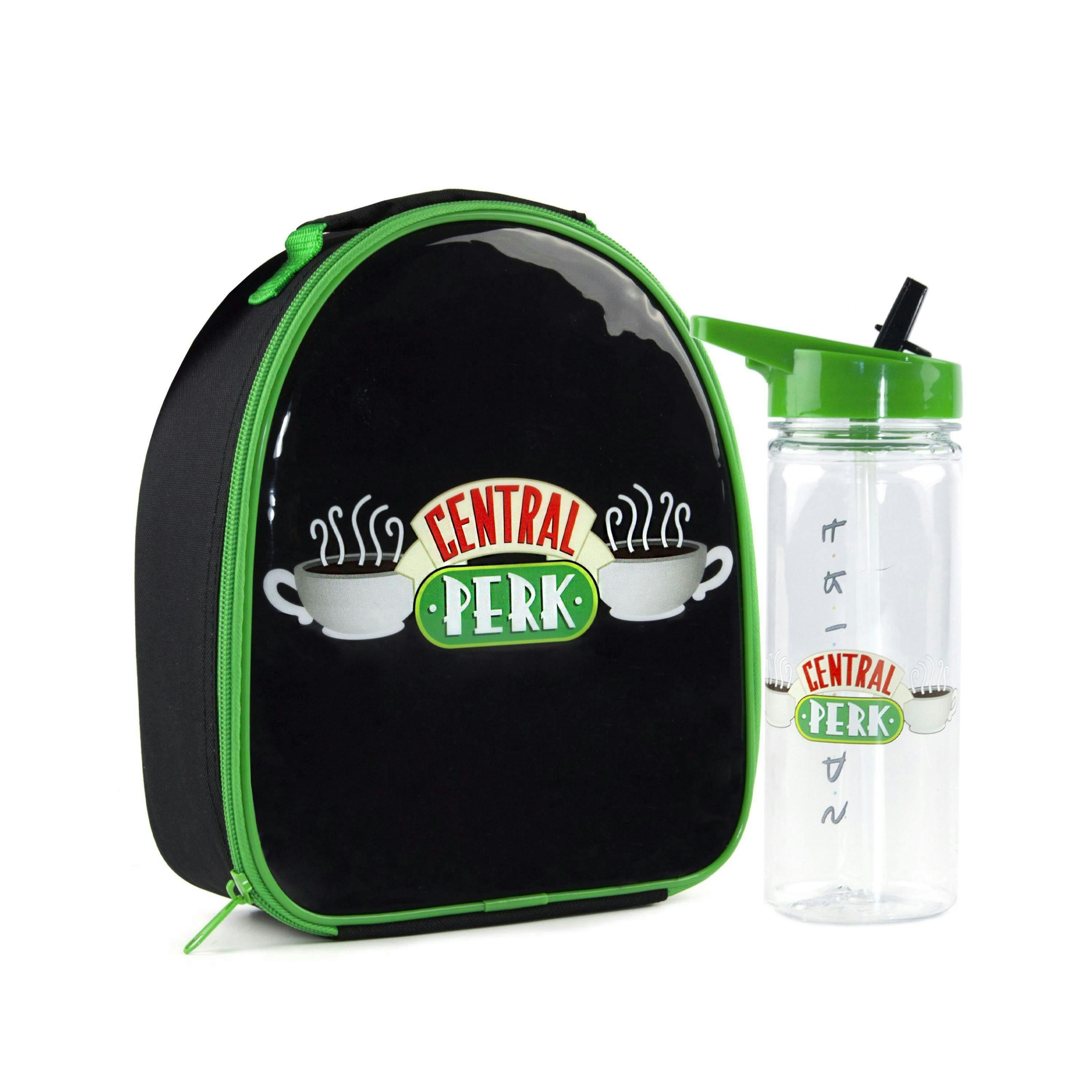 Friends Unisex Kids Black Central Perk Logo Lunch Bag and Bottle Set (One Size) by Vanilla Underground , view 1 of 6