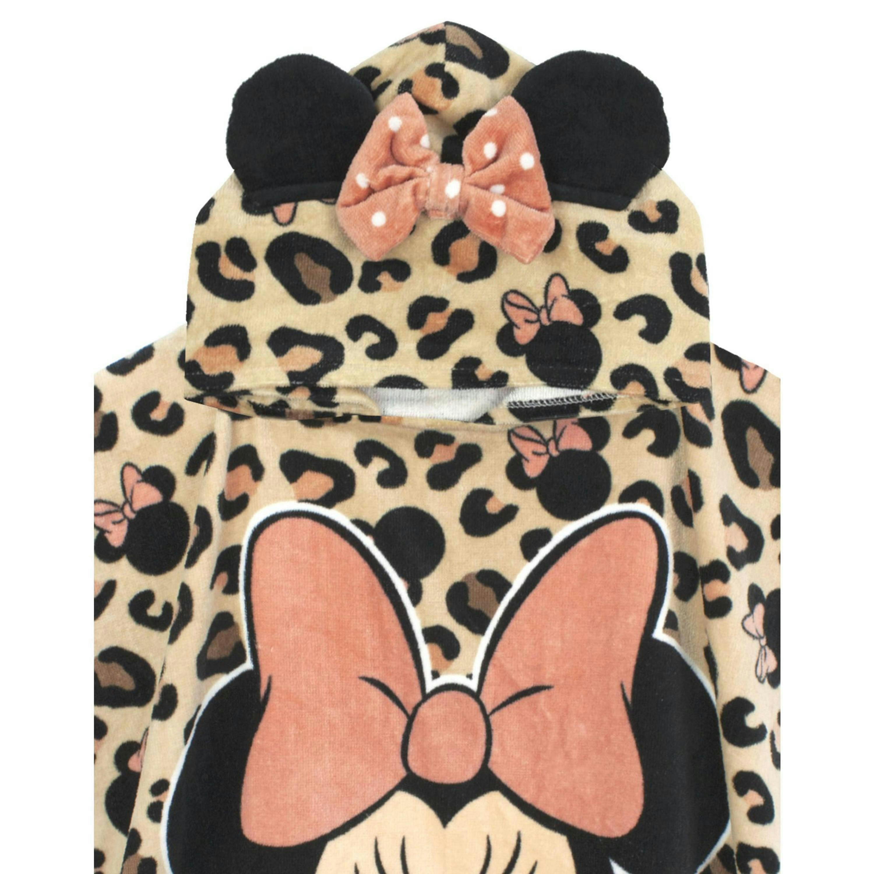 Disney Girls Pink Minnie Mouse Poncho Towel (One Size) by Vanilla Underground , view 4 of 5
