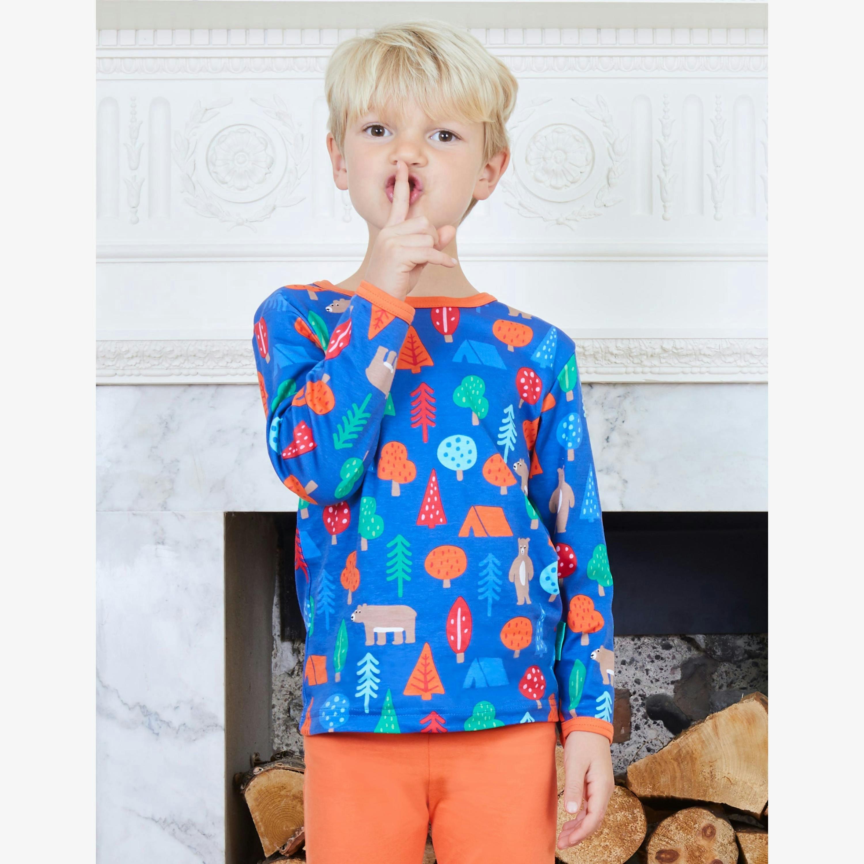 Organic Camping Bear Print Long-Sleeved T-Shirt , view 2 of 2