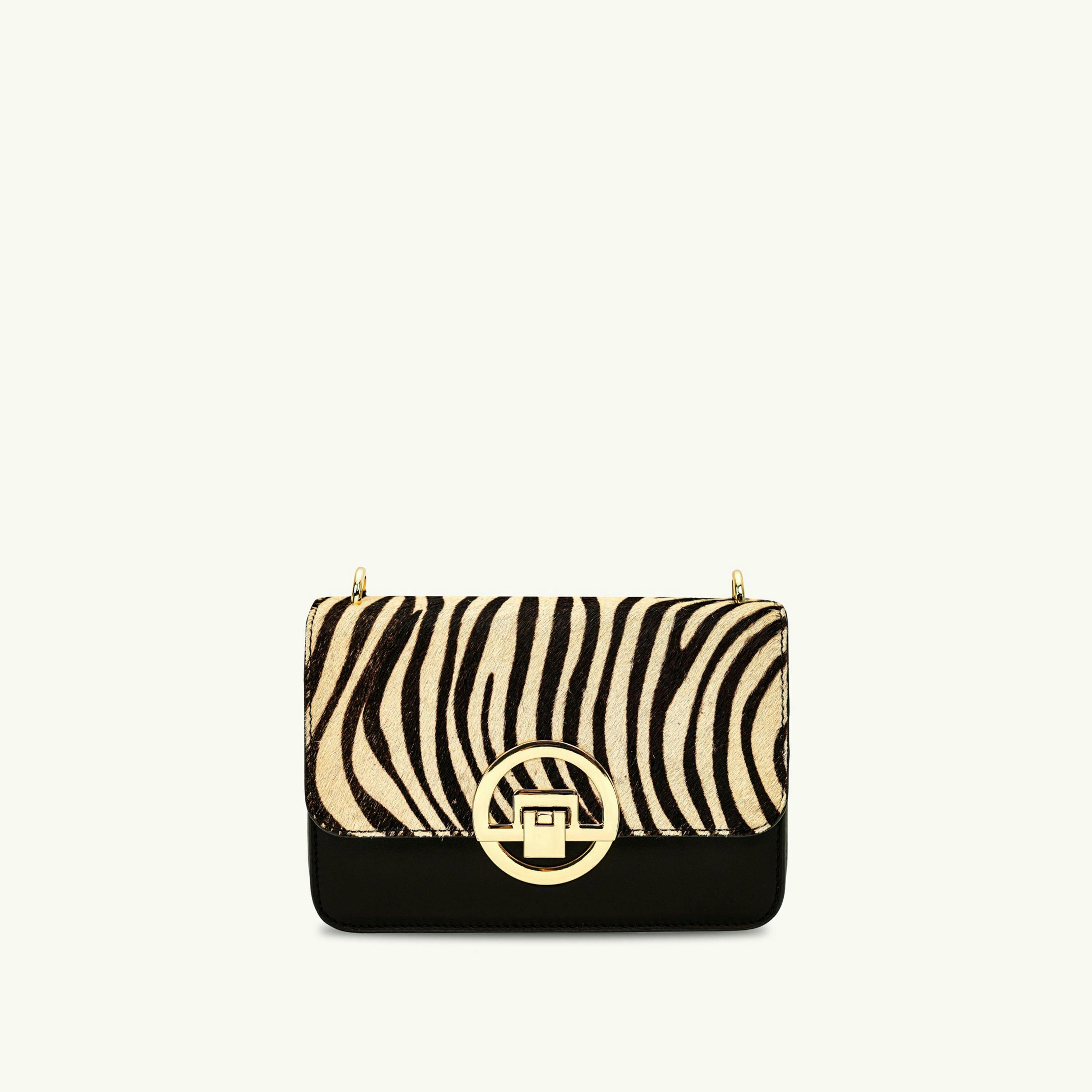 The Tilly Zebra Hair-On Leather Bag , view 1 of 5