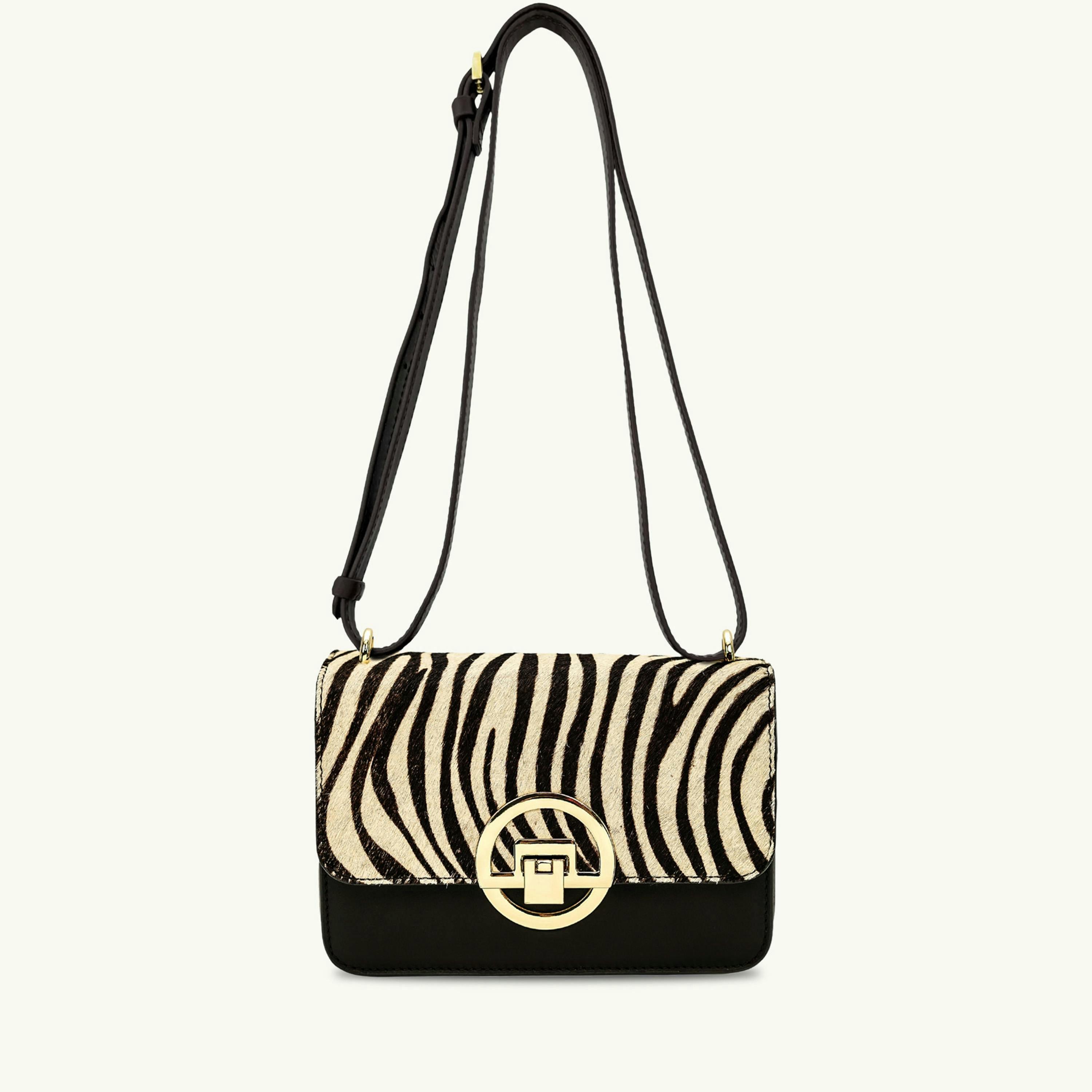 The Tilly Zebra Hair-On Leather Bag , view 3 of 5