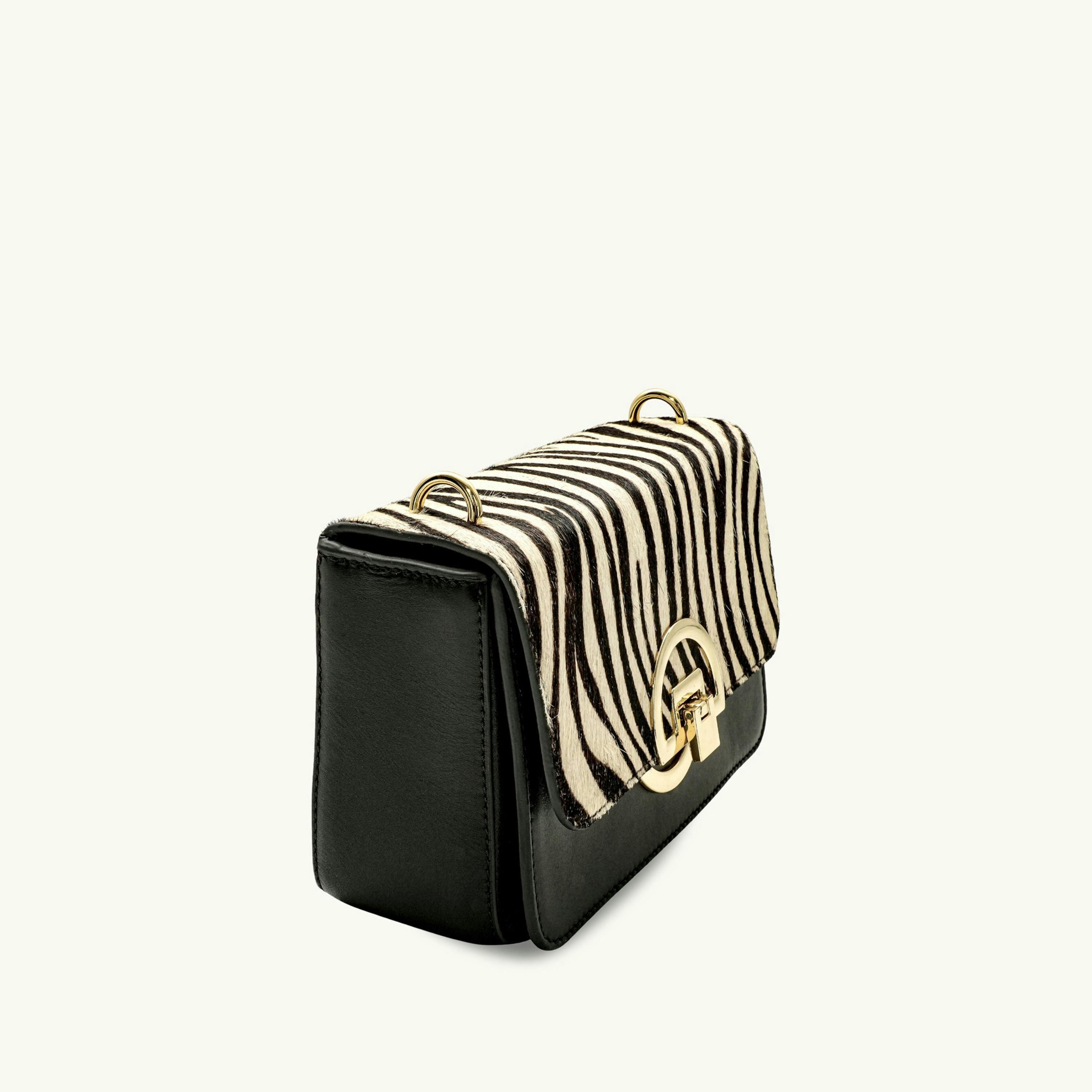 The Tilly Zebra Hair-On Leather Bag , view 5 of 5