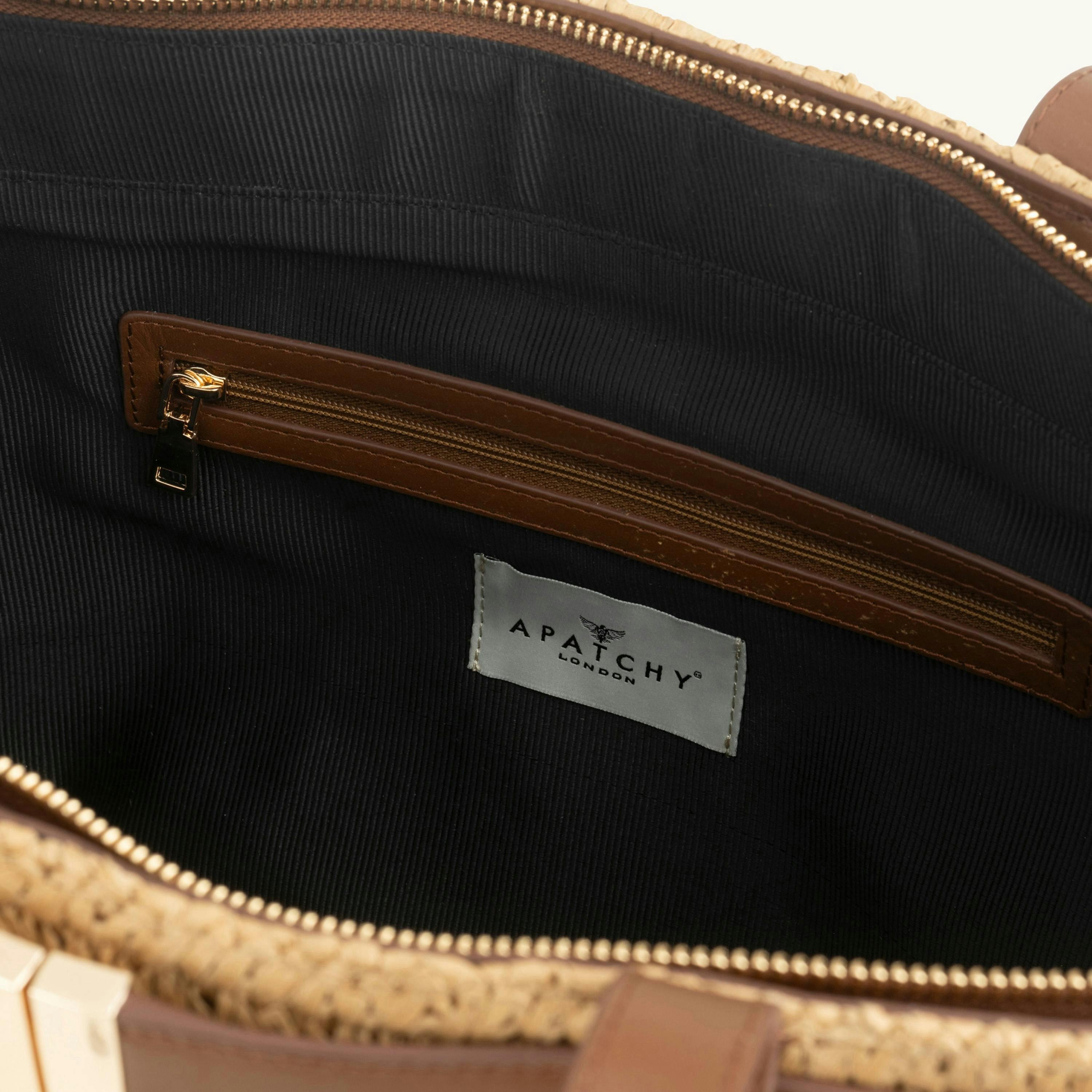 The Esme Raffia Tote Bag with Leather Trim , view 6 of 6