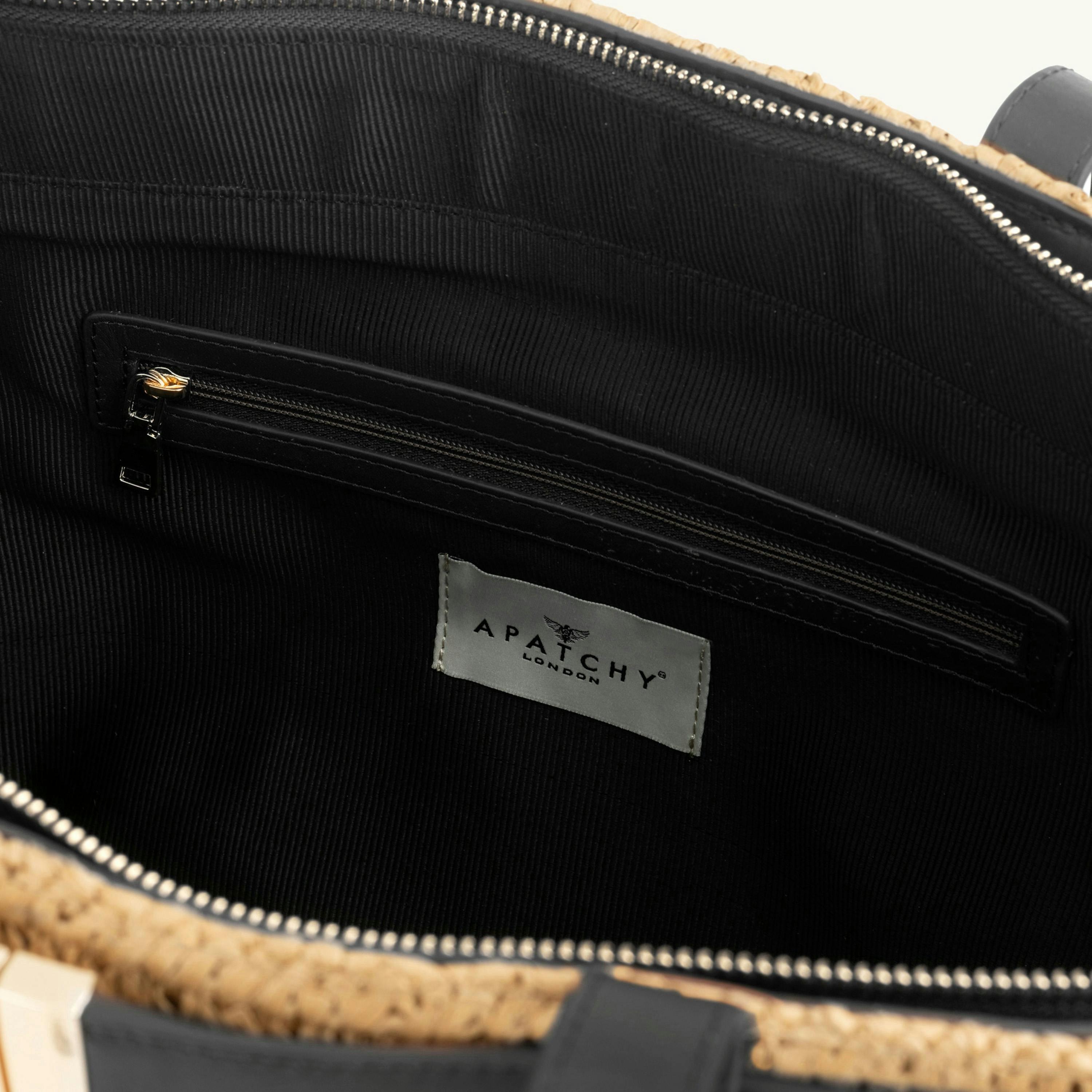 The Esme Raffia Tote Bag with Leather Trim , view 6 of 6