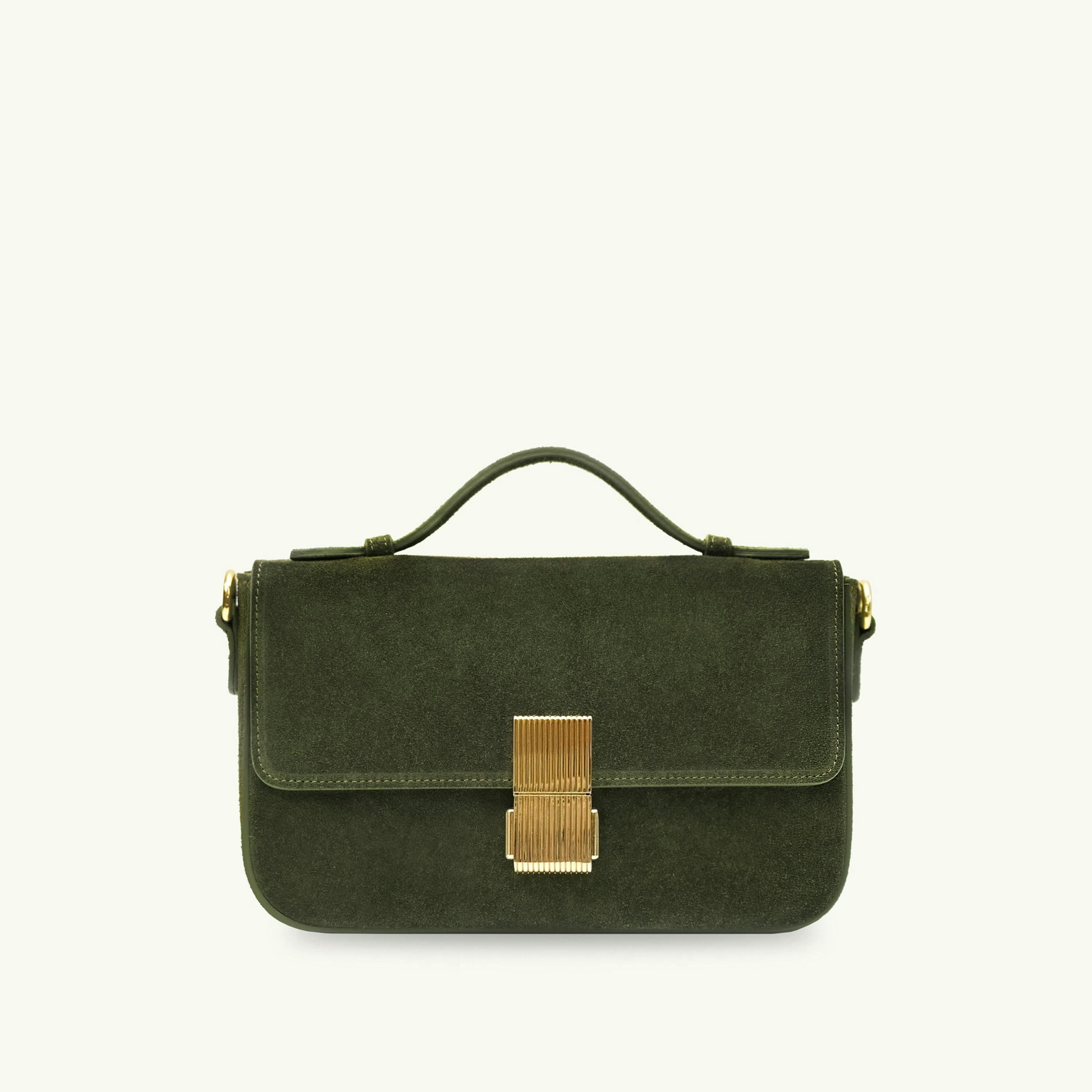 The Flora Top Handle Suede Bag , view 1 of 5