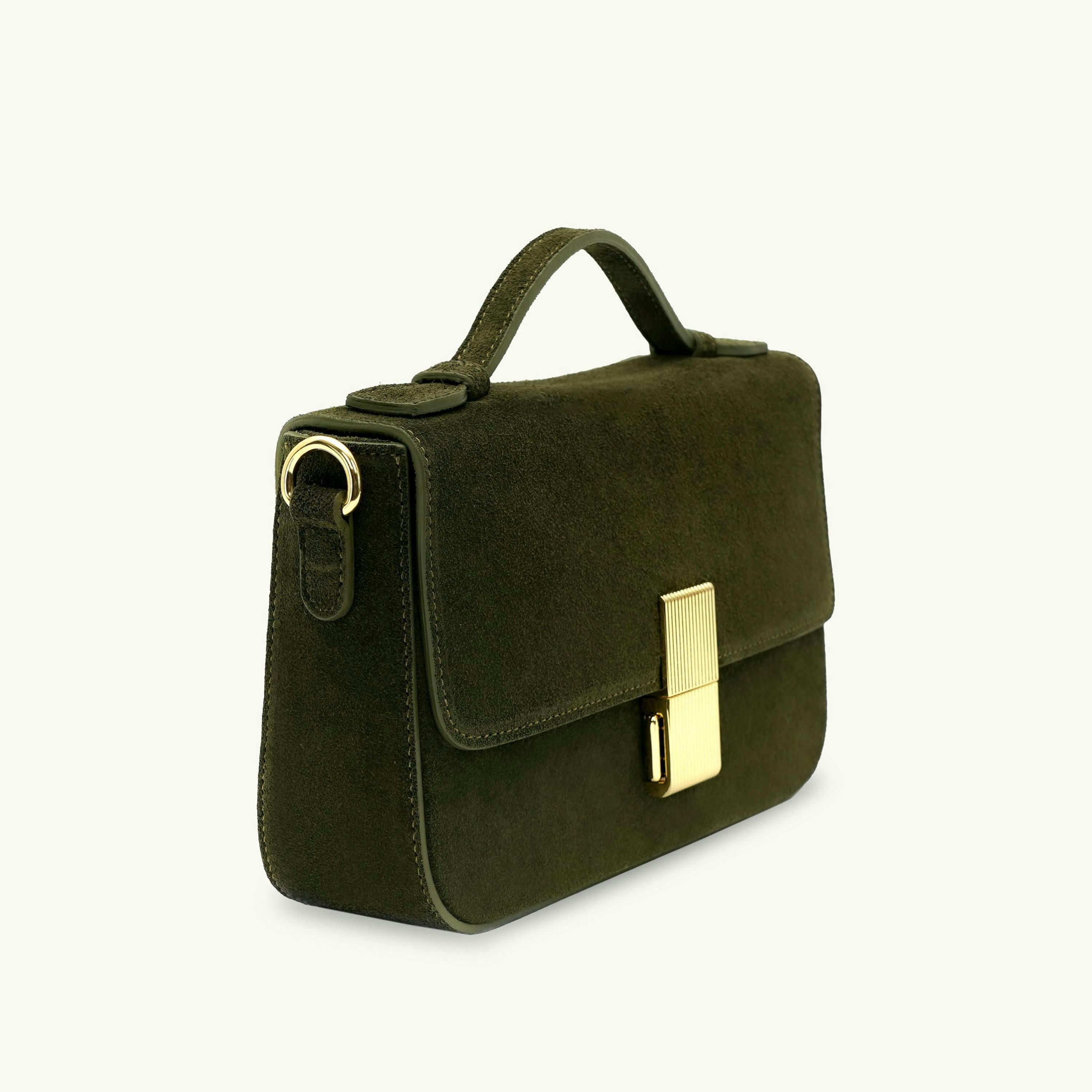 The Flora Top Handle Suede Bag , view 4 of 5