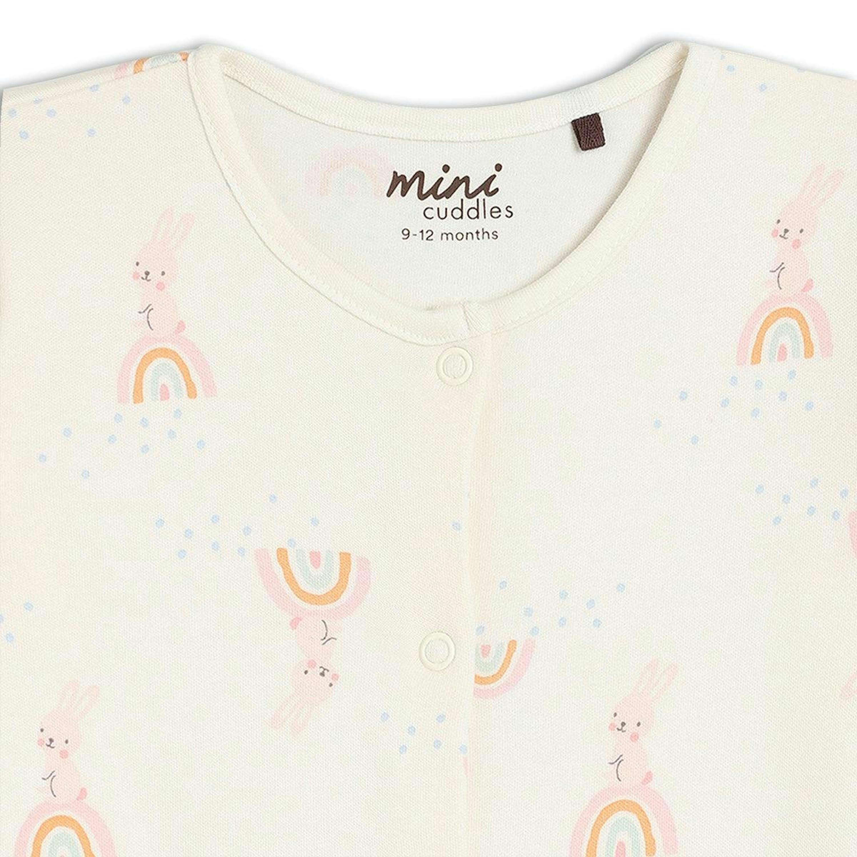 Baby Girls 2pk Rainbow Printed Sleepsuitss, Multicolour , view 6 of 6