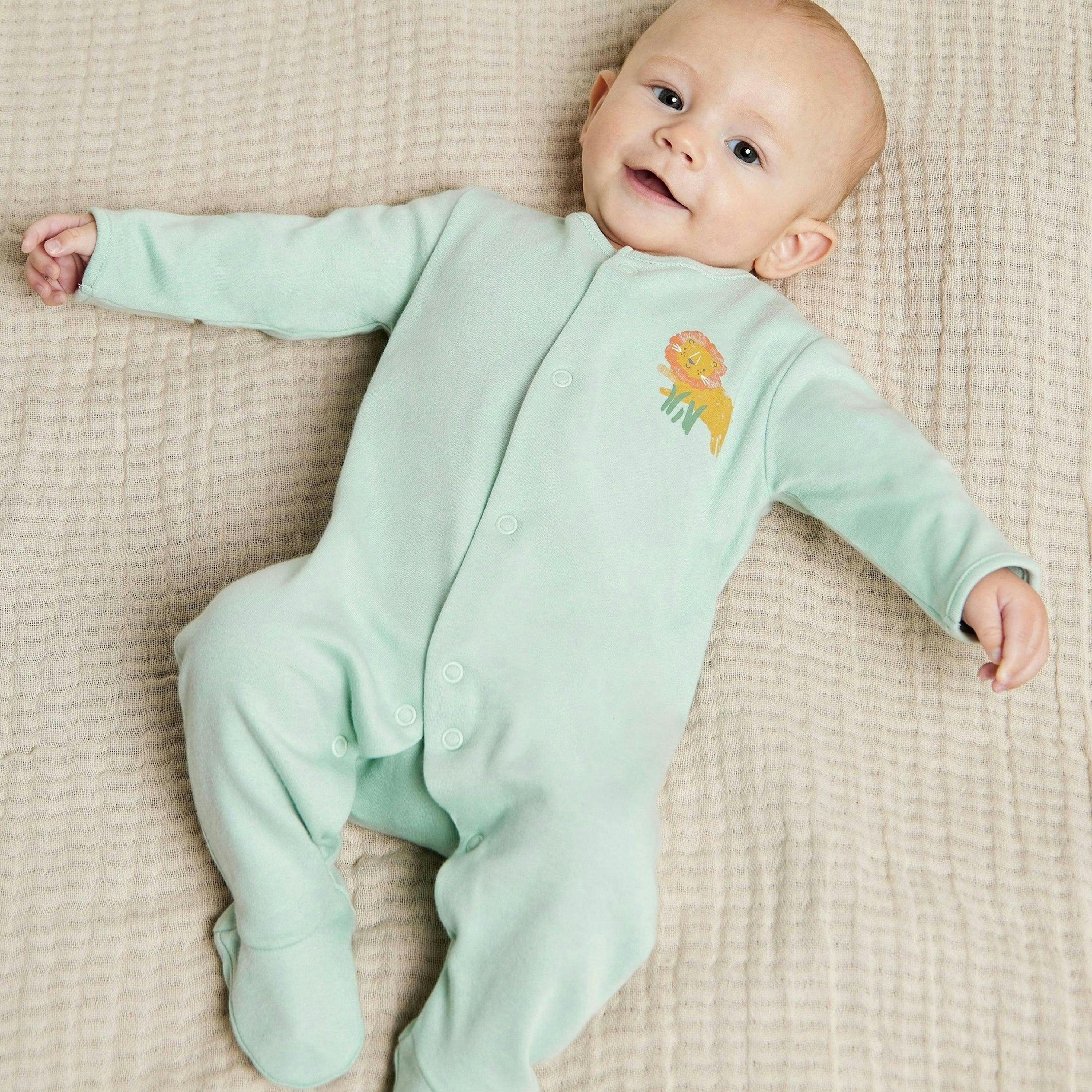 Baby Unisex 2pk Animal Printed Sleepsuitss, Multicolour , view 3 of 6