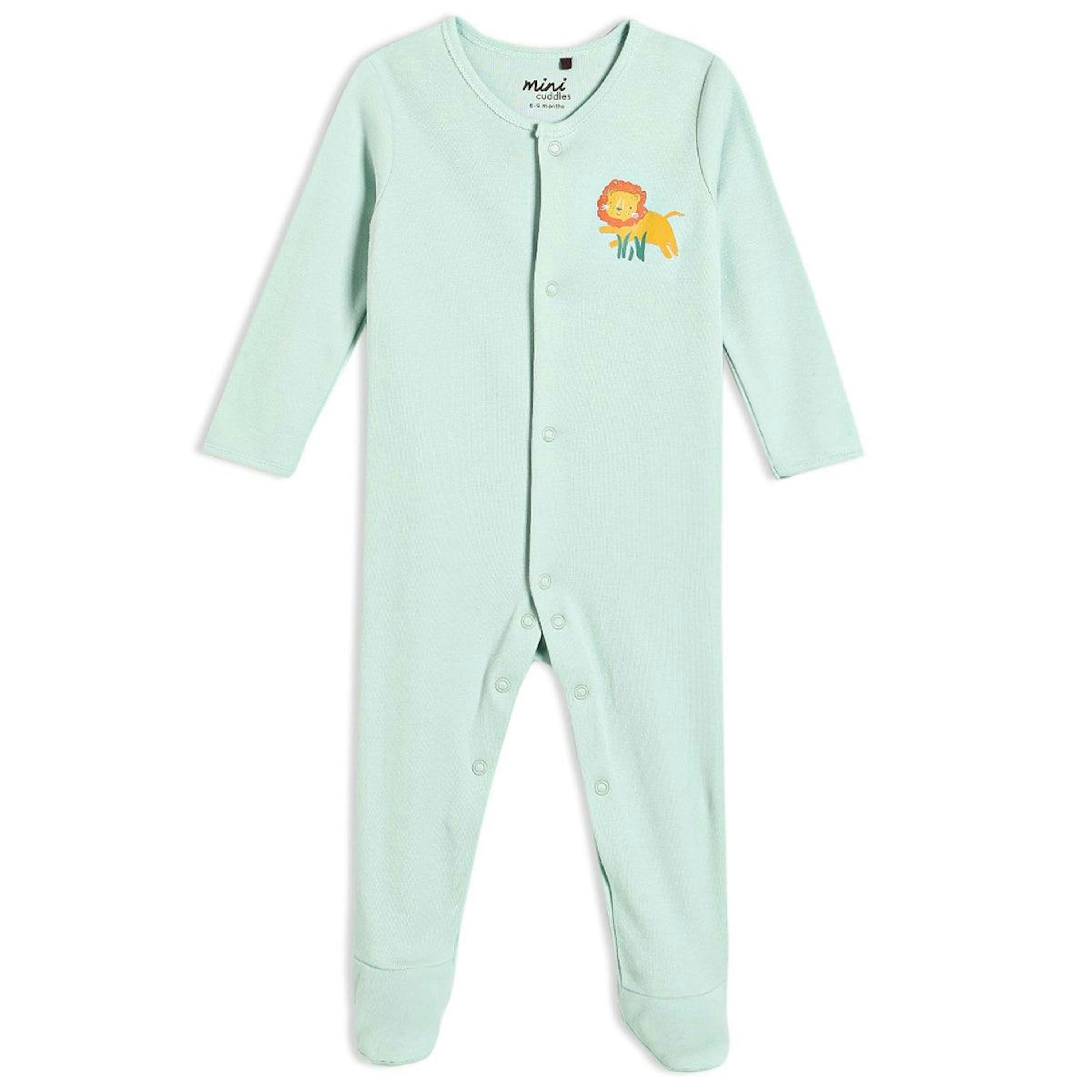 Baby Unisex 2pk Animal Printed Sleepsuitss, Multicolour , view 5 of 6