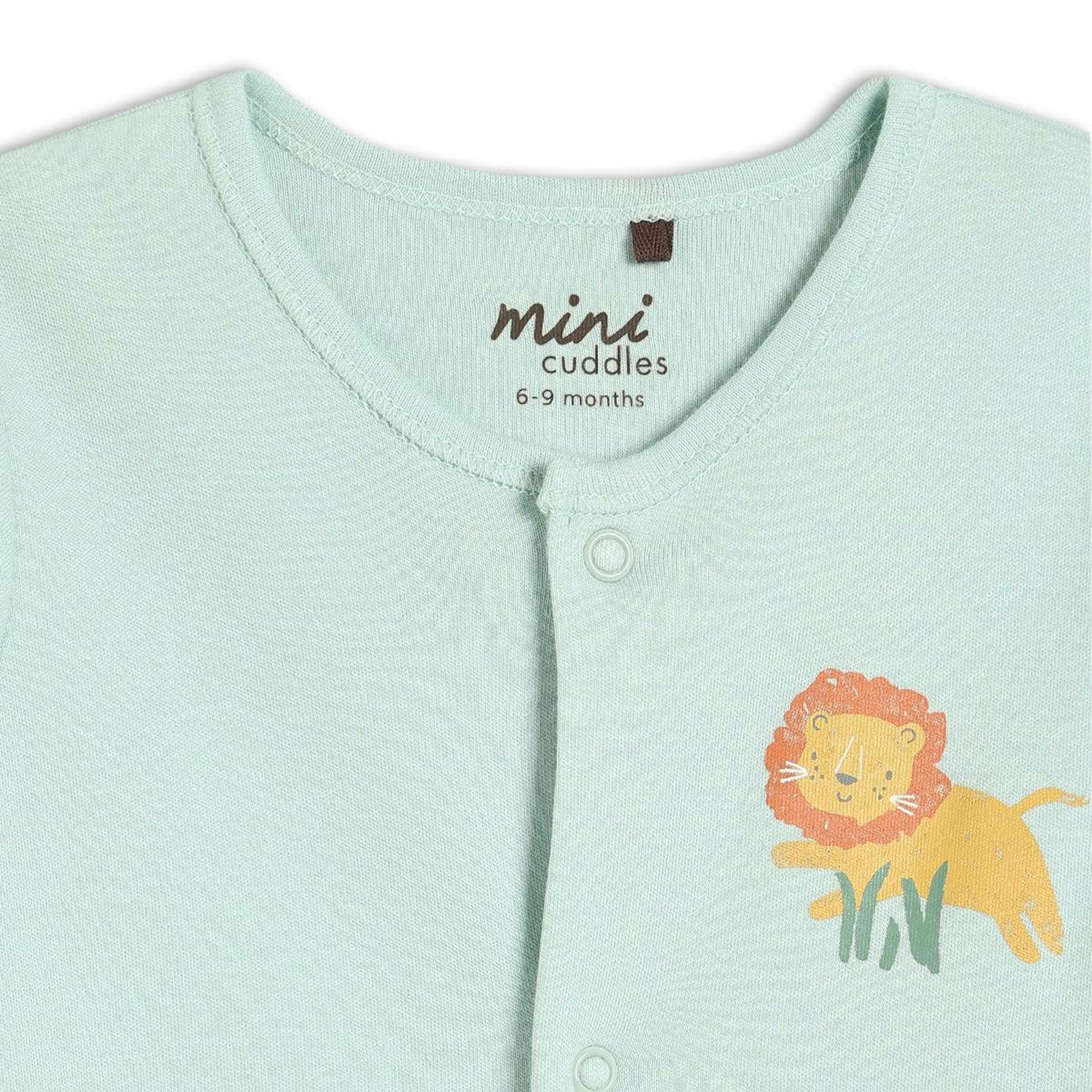 Baby Unisex 2pk Animal Printed Sleepsuitss, Multicolour , view 6 of 6