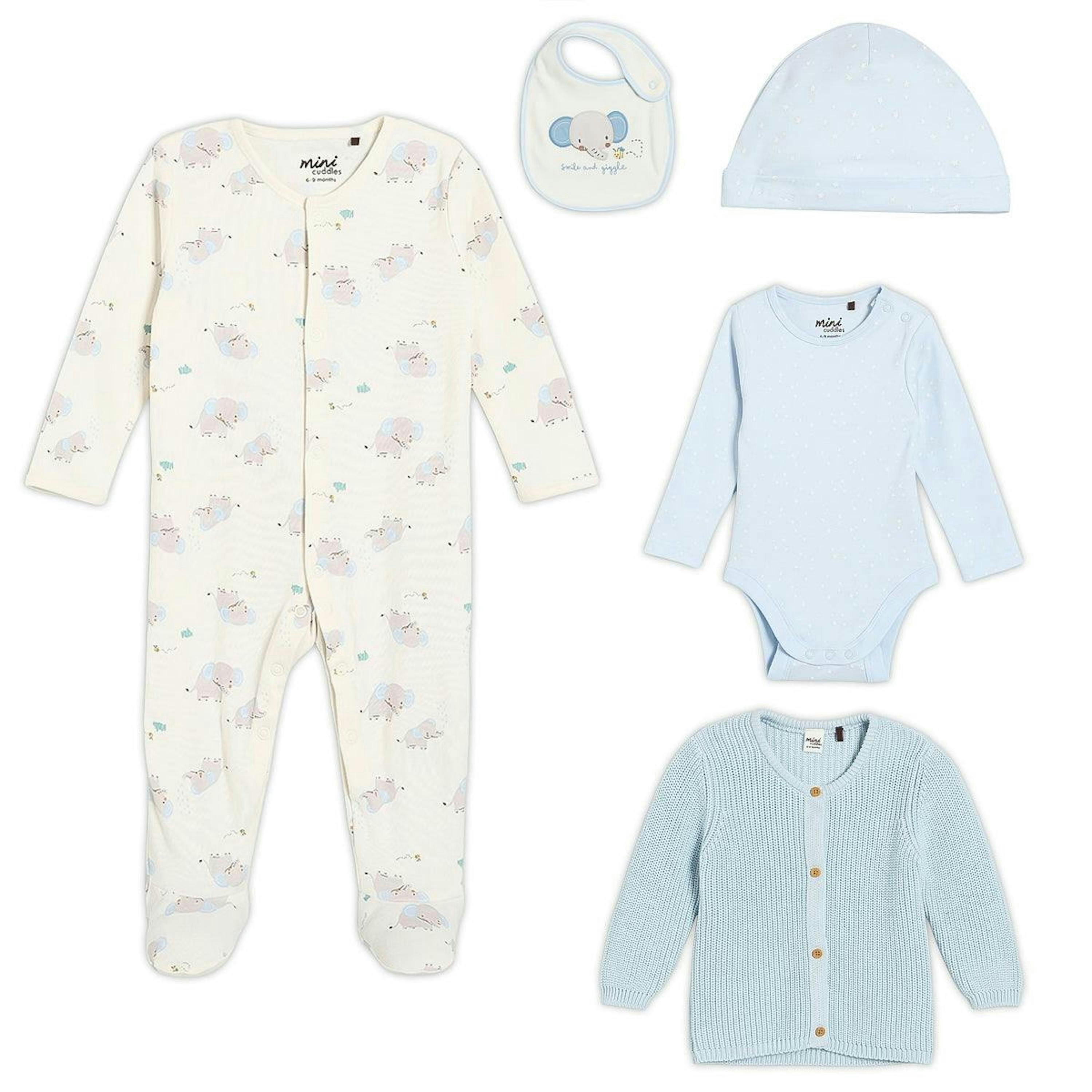 Baby Boys 5pc Gift Set With Cardigan, Multicolour , view 1 of 6