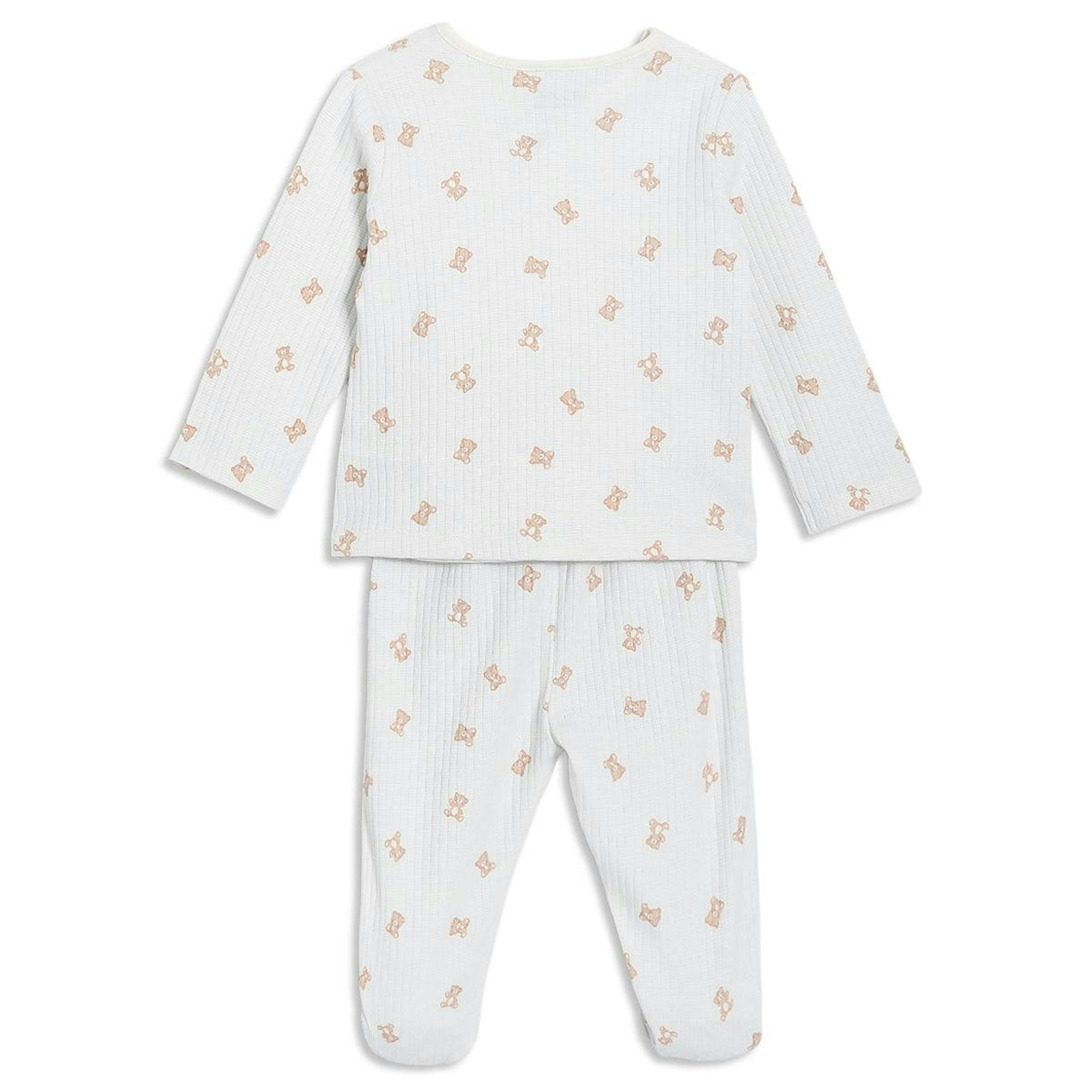 Baby Boy Teddy Print 2pc Set, Blue , view 2 of 6