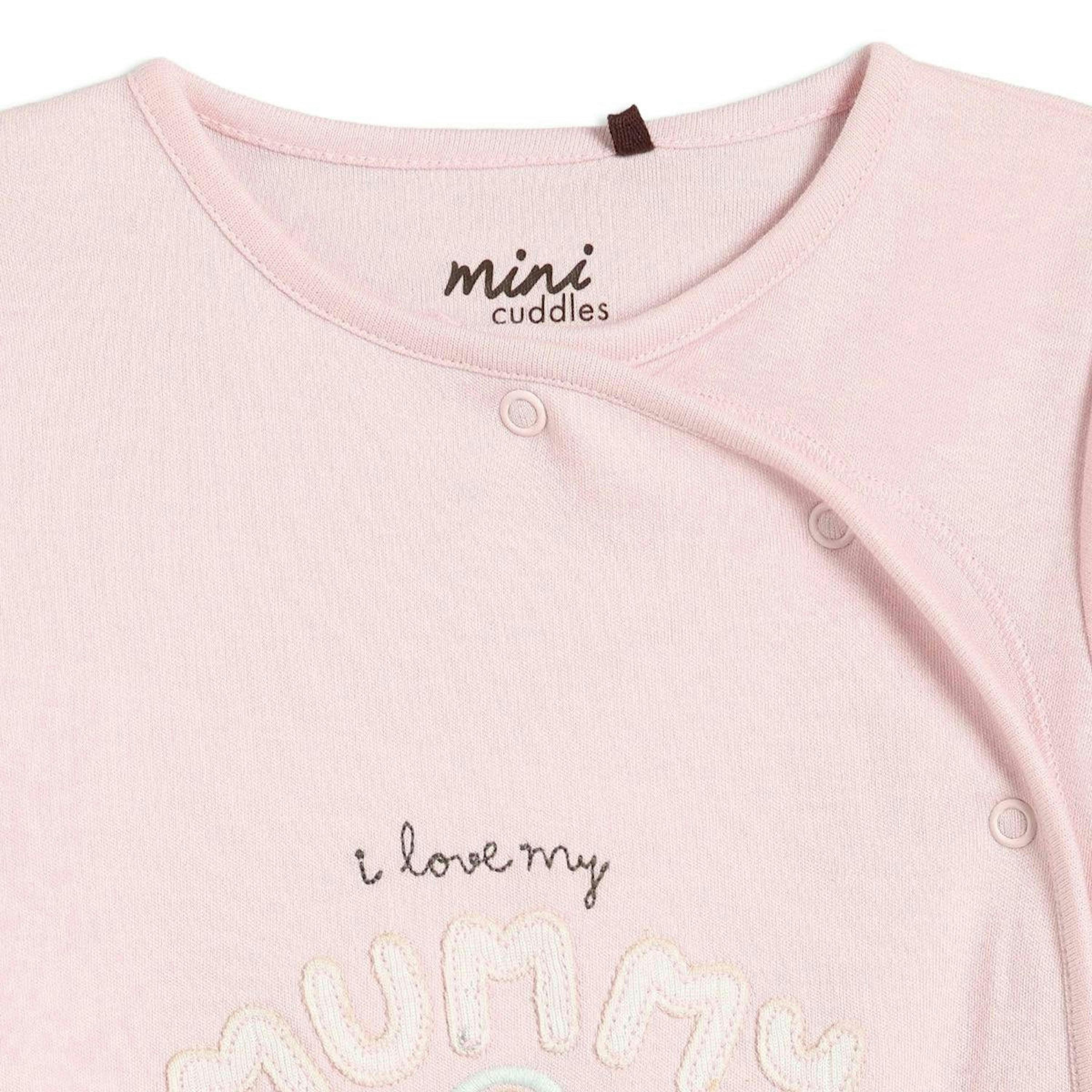 Baby Girls Typographic Sleepsuits, Pink , view 3 of 6