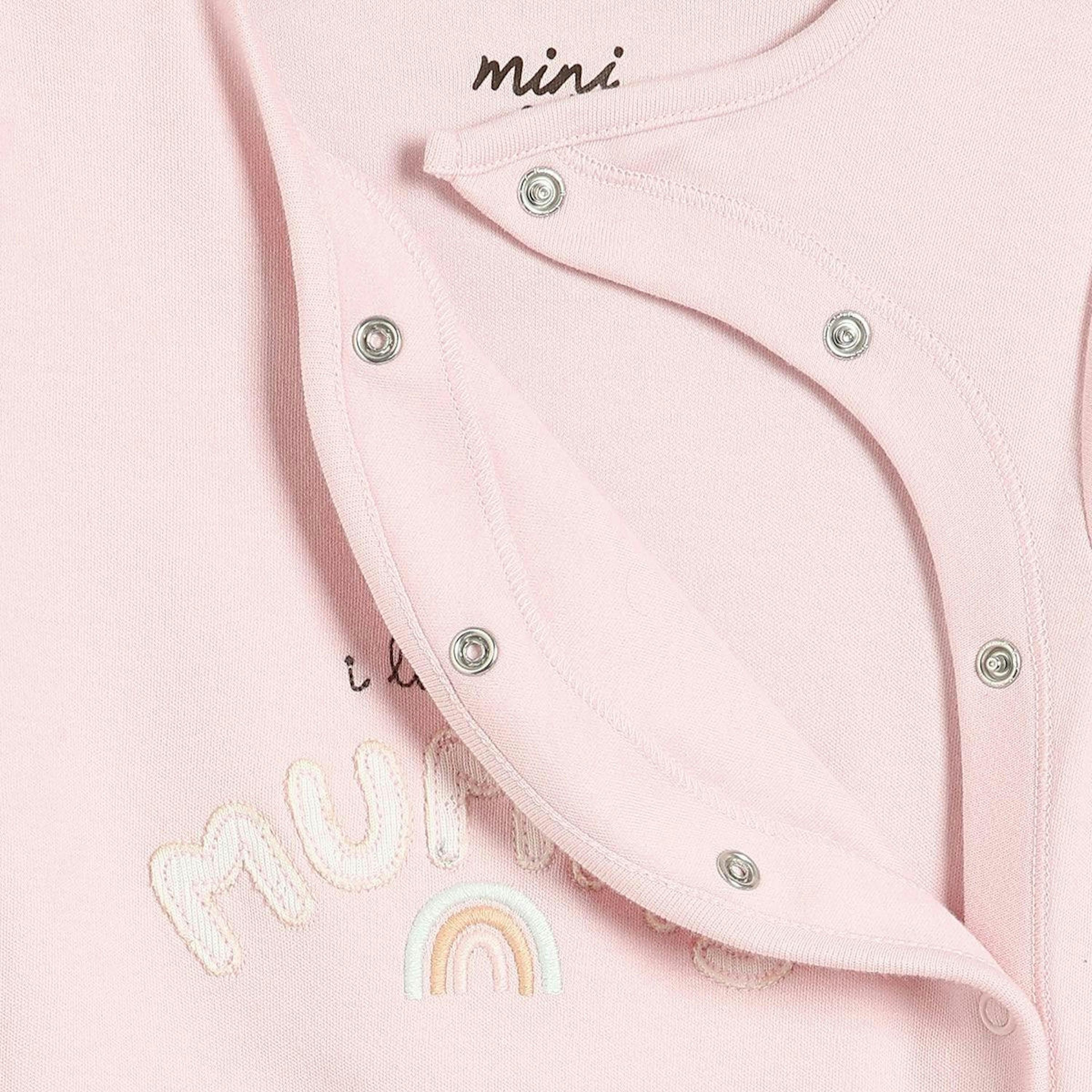Baby Girls Typographic Sleepsuits, Pink , view 5 of 6