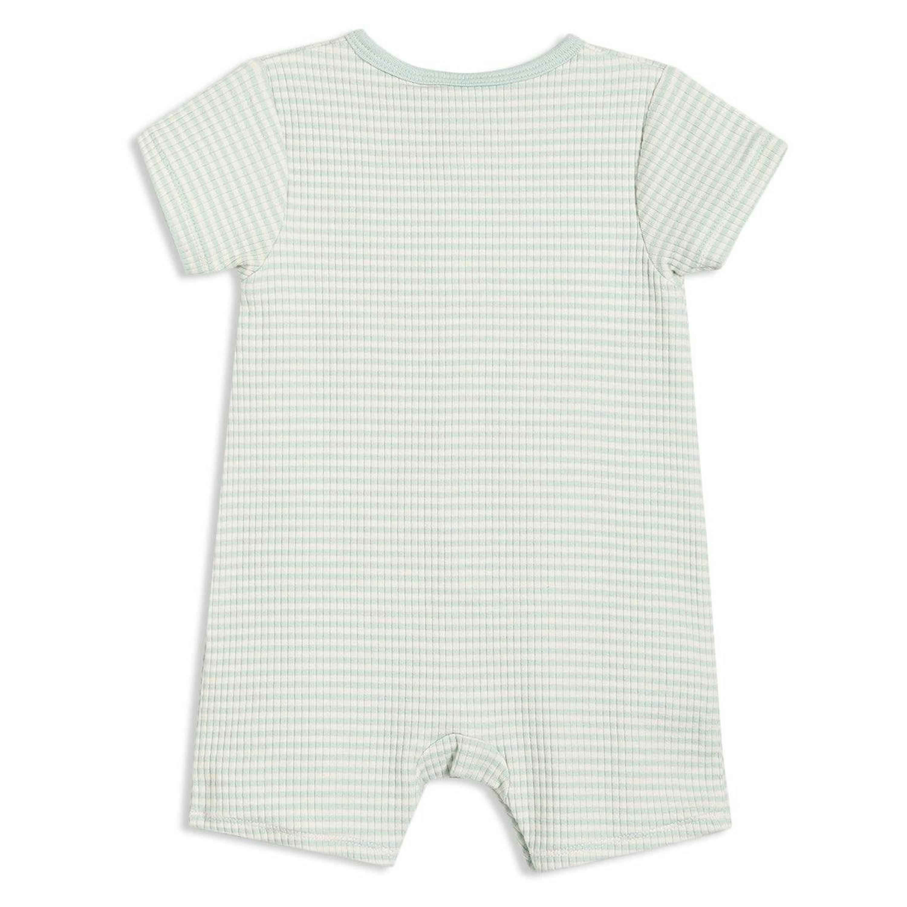 Baby Unisex Animal Embroidered Romper, Mint , view 2 of 6