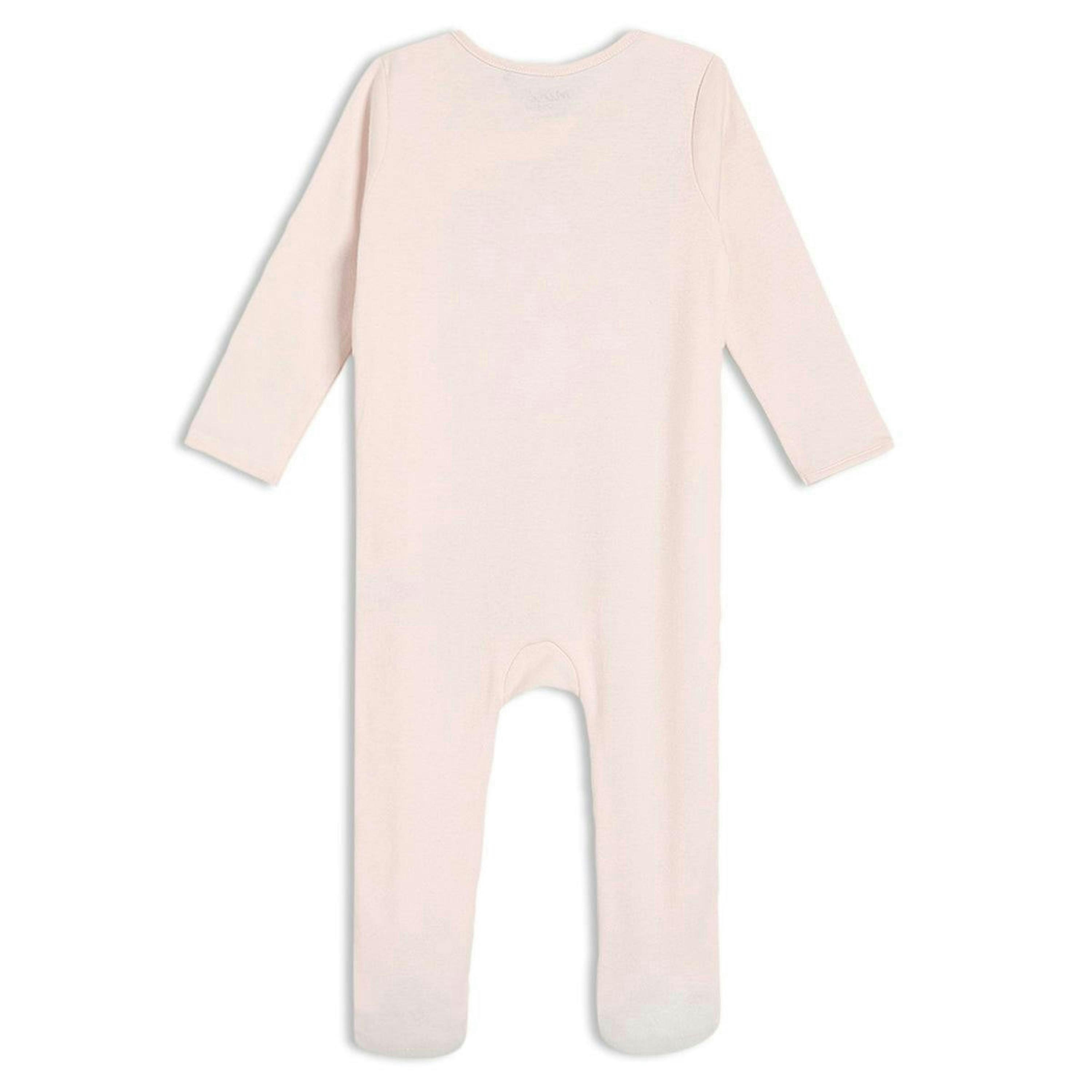 Baby Girls Rabbit Embroidered Sleepsuits, Pink , view 3 of 5