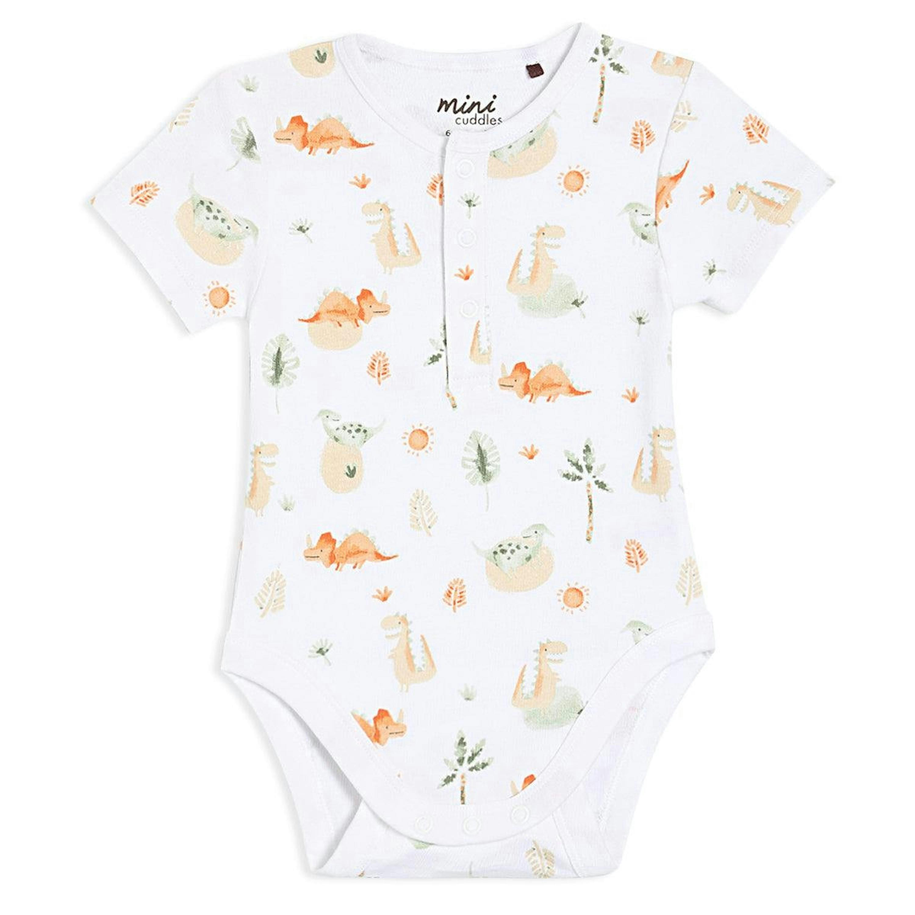 Baby Boys 3pk Dinosaur Print Bodysuits, Multicolour , view 4 of 5