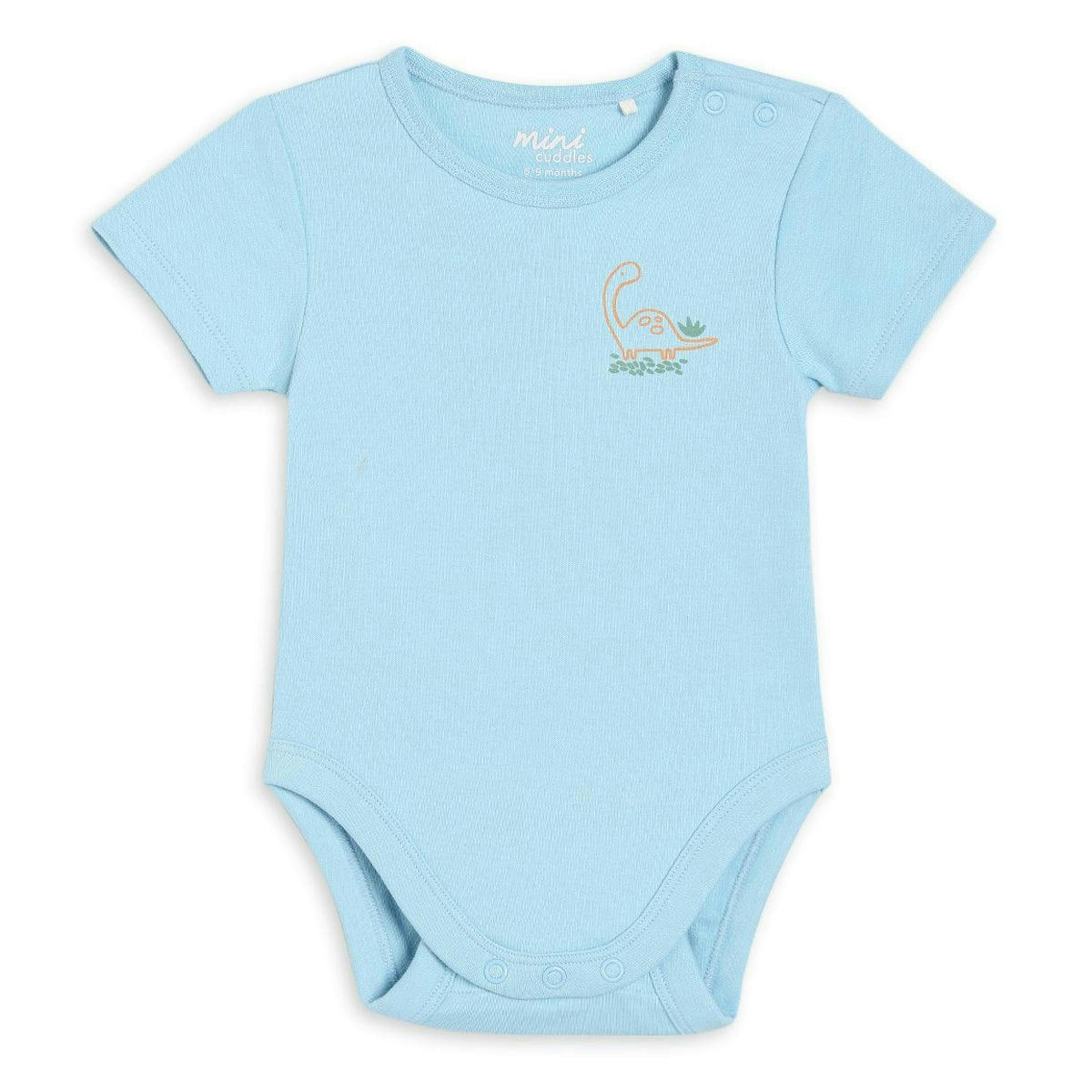 Baby Boys 3pk Dinosaur Print Bodysuits, Multicolour , view 5 of 5