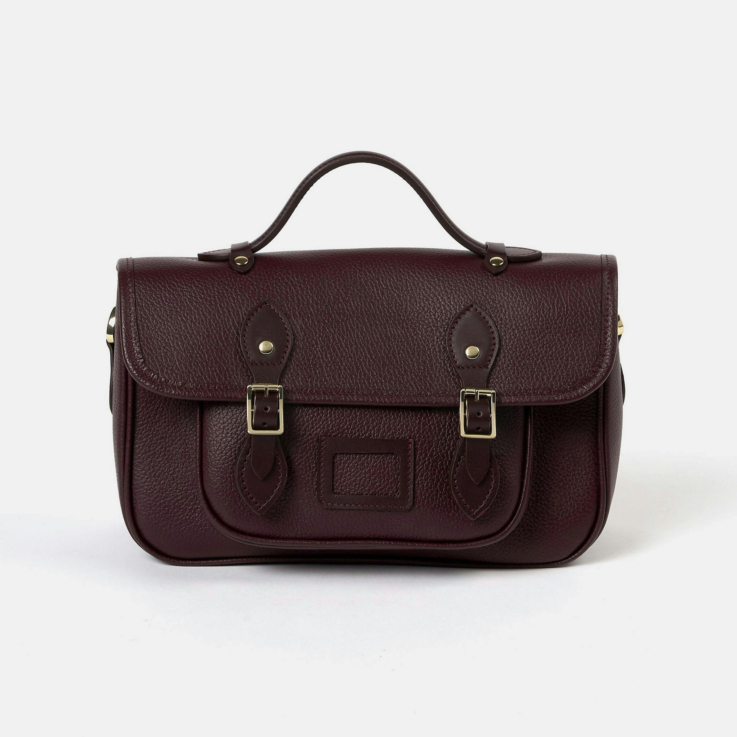 The Soft Satchel - Bordeaux Calf Grain , view 1 of 5