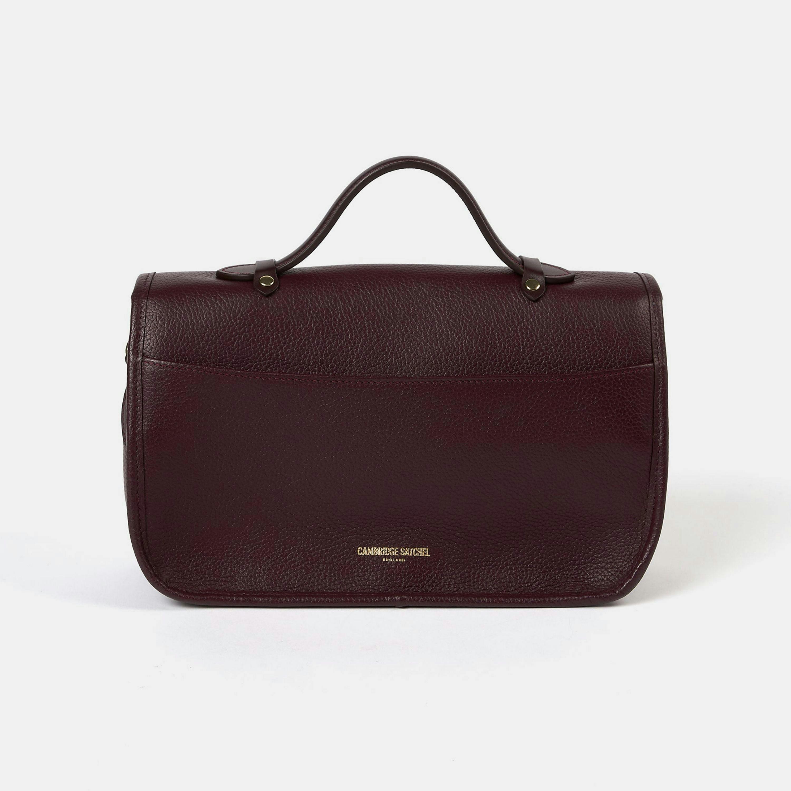 The Soft Satchel - Bordeaux Calf Grain , view 2 of 5