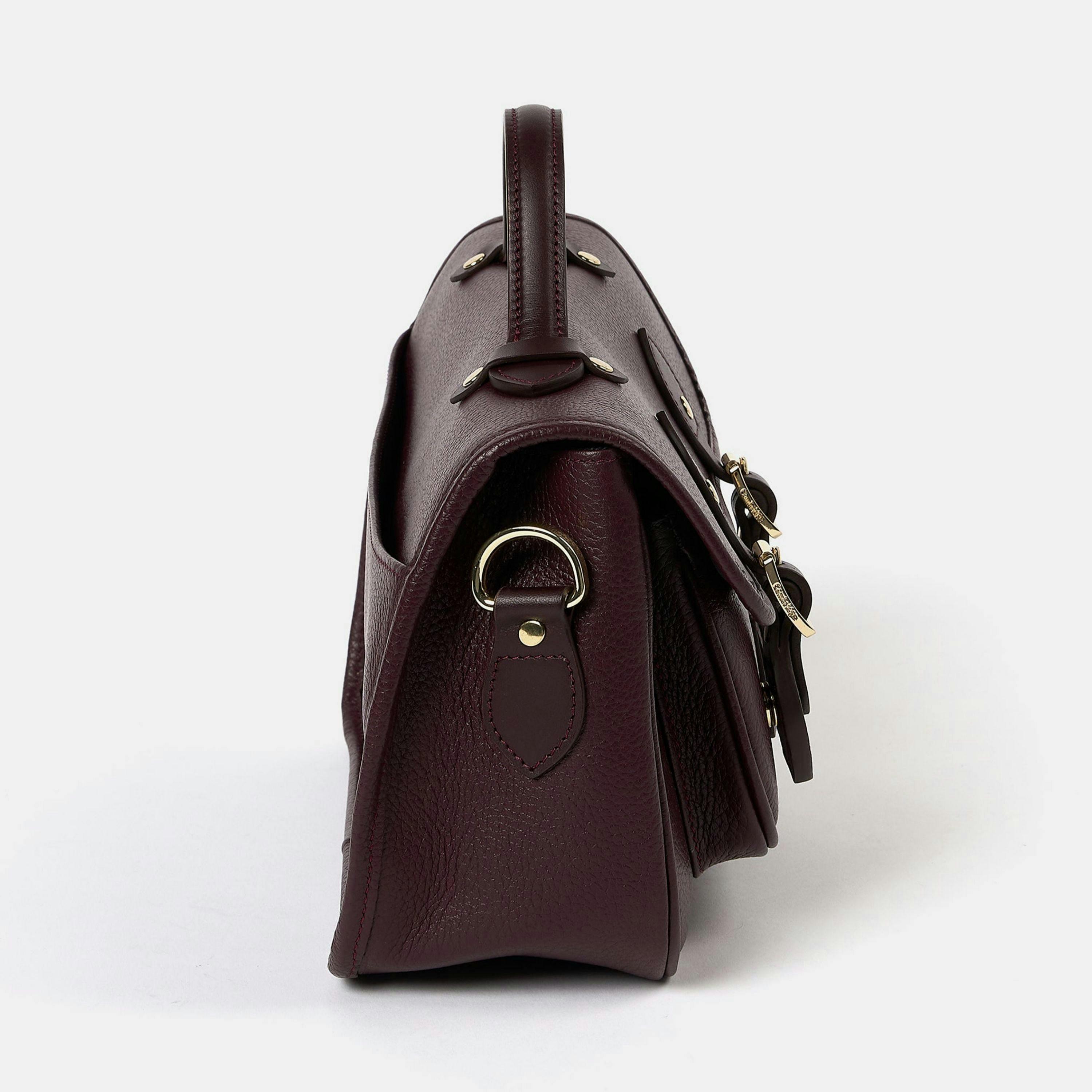The Soft Satchel - Bordeaux Calf Grain , view 3 of 5