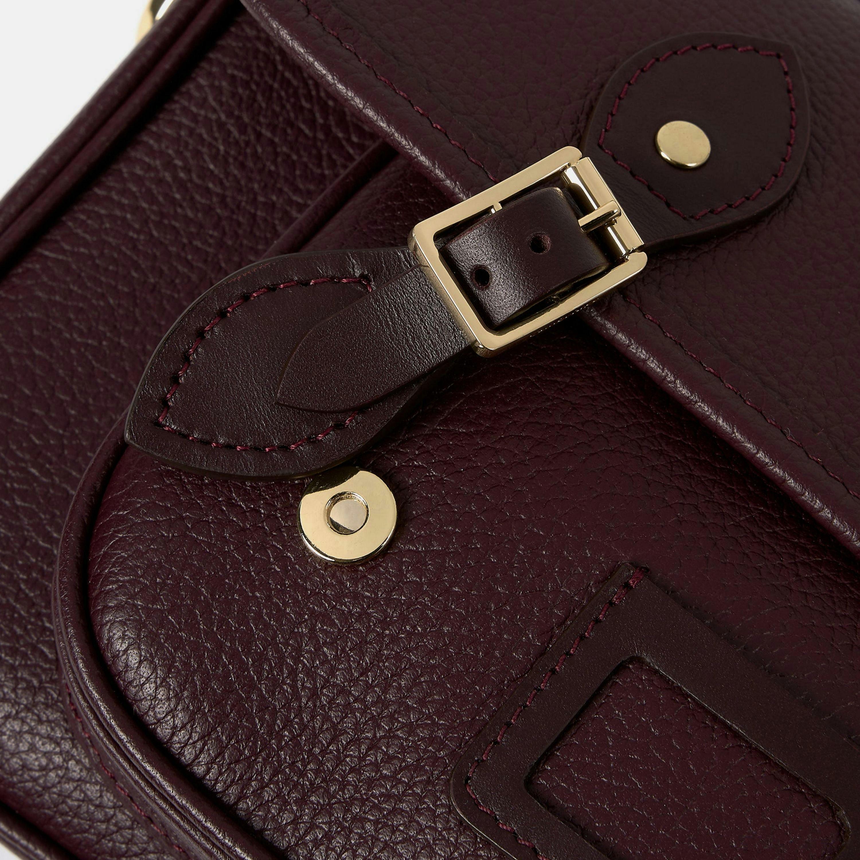 The Soft Satchel - Bordeaux Calf Grain , view 4 of 5