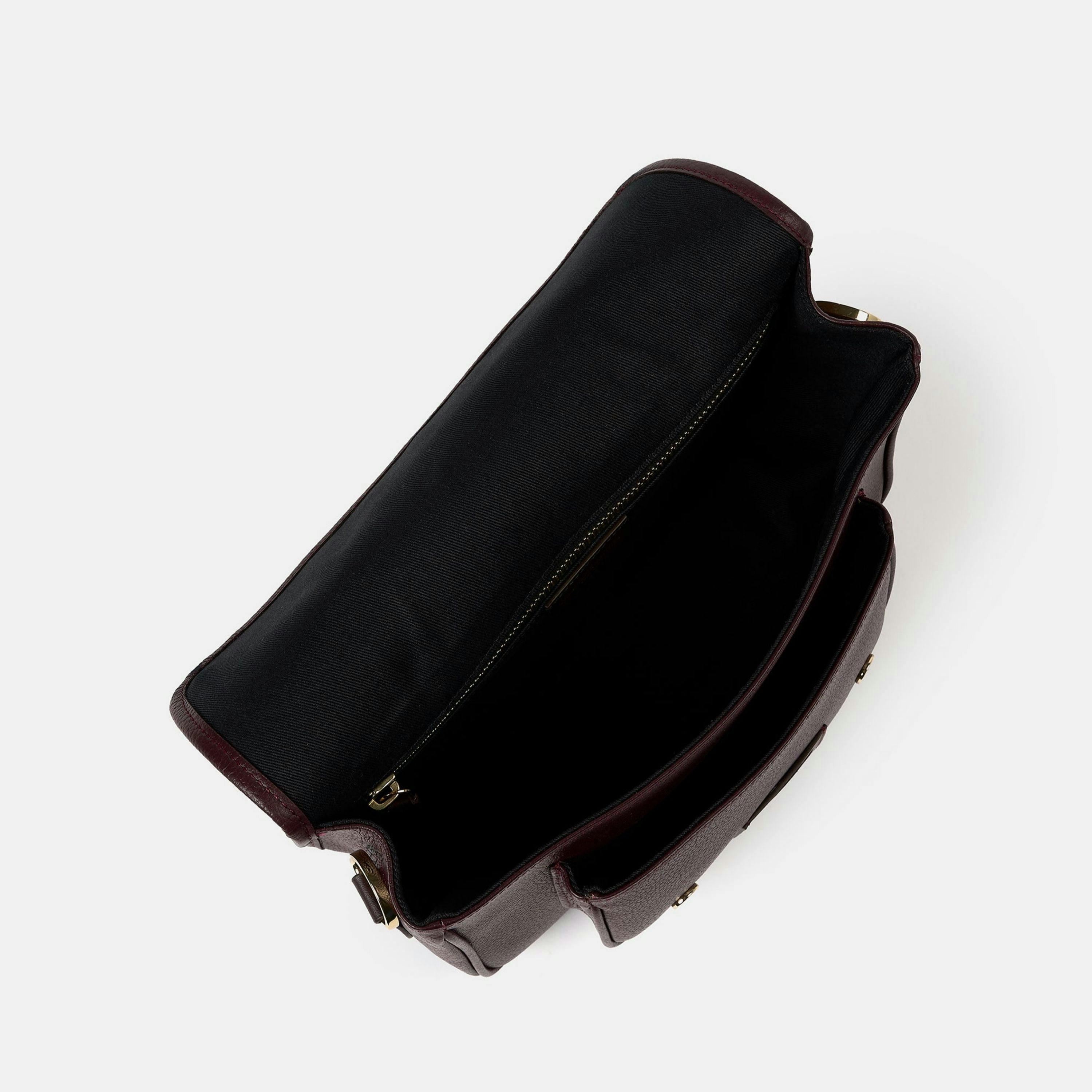 The Soft Satchel - Bordeaux Calf Grain , view 5 of 5