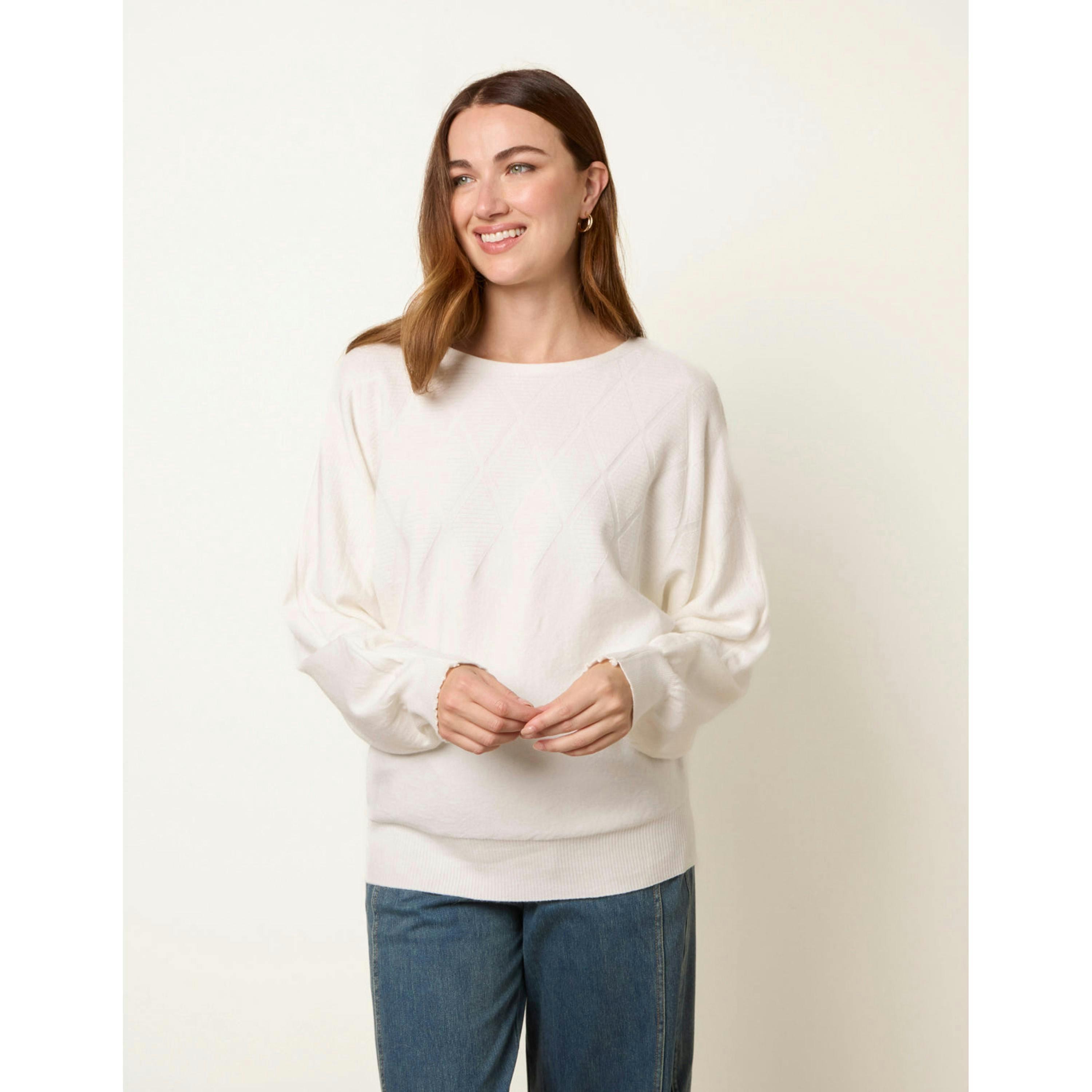 Blue Vanilla Patterned Jumper  in Ivory , view 4 of 4