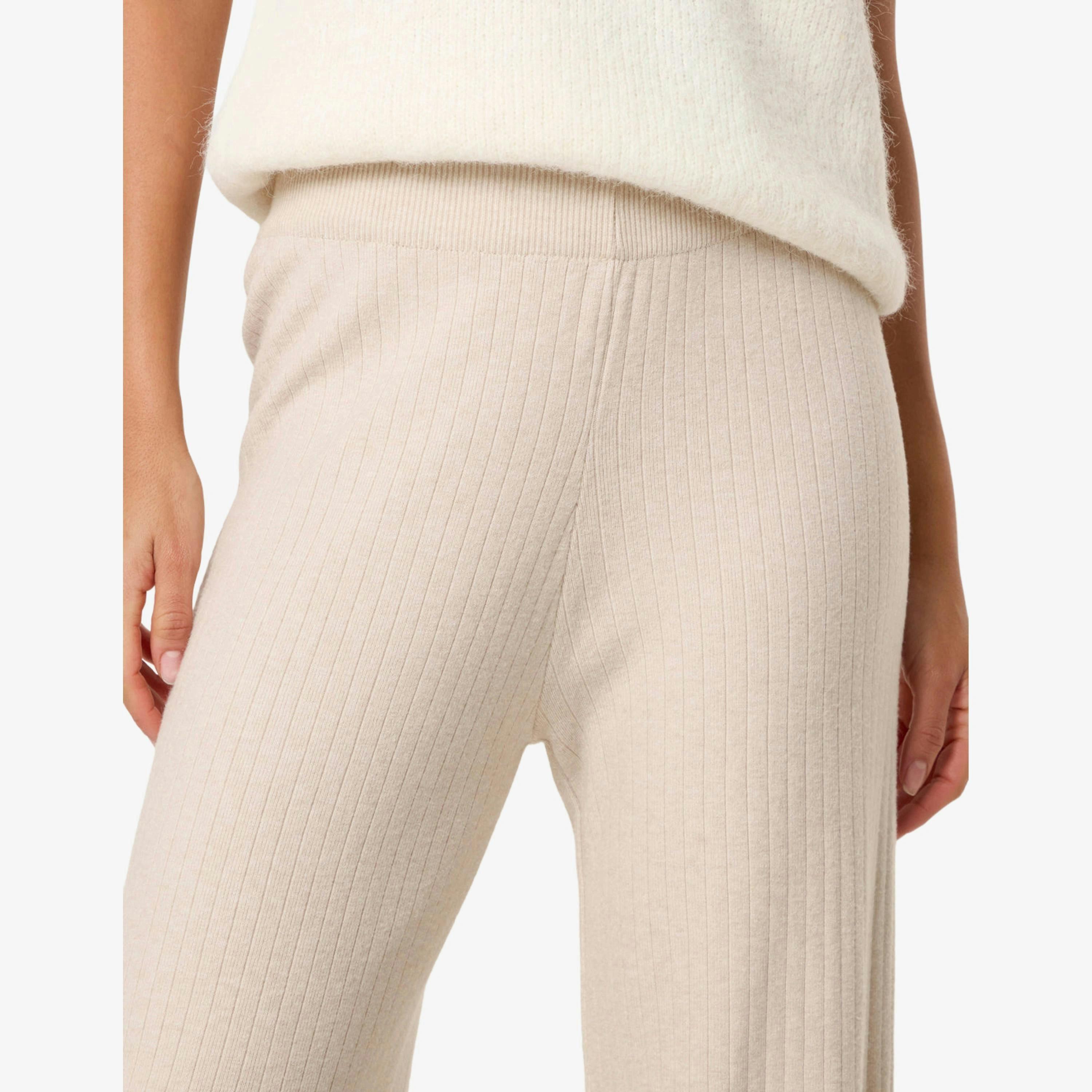 Blue Vanilla Ribbed Wide Leg Trousers  in Beige , view 4 of 4