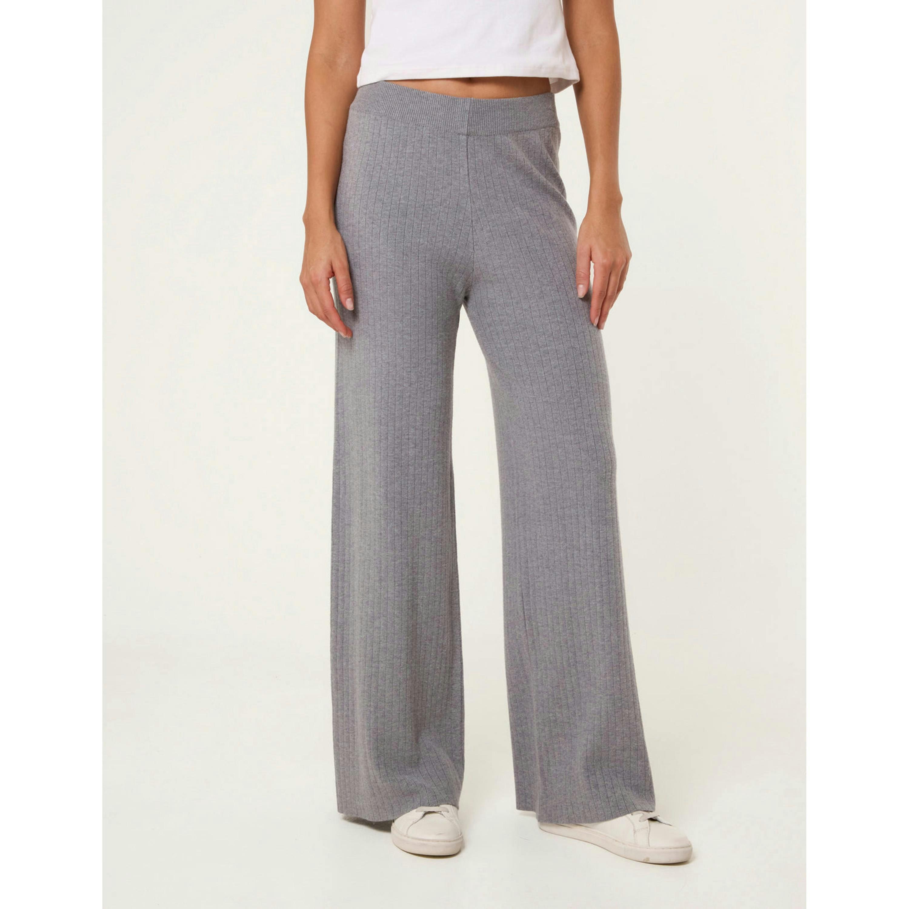 Blue Vanilla Ribbed Wide Leg Trousers   in  Grey , view 1 of 4