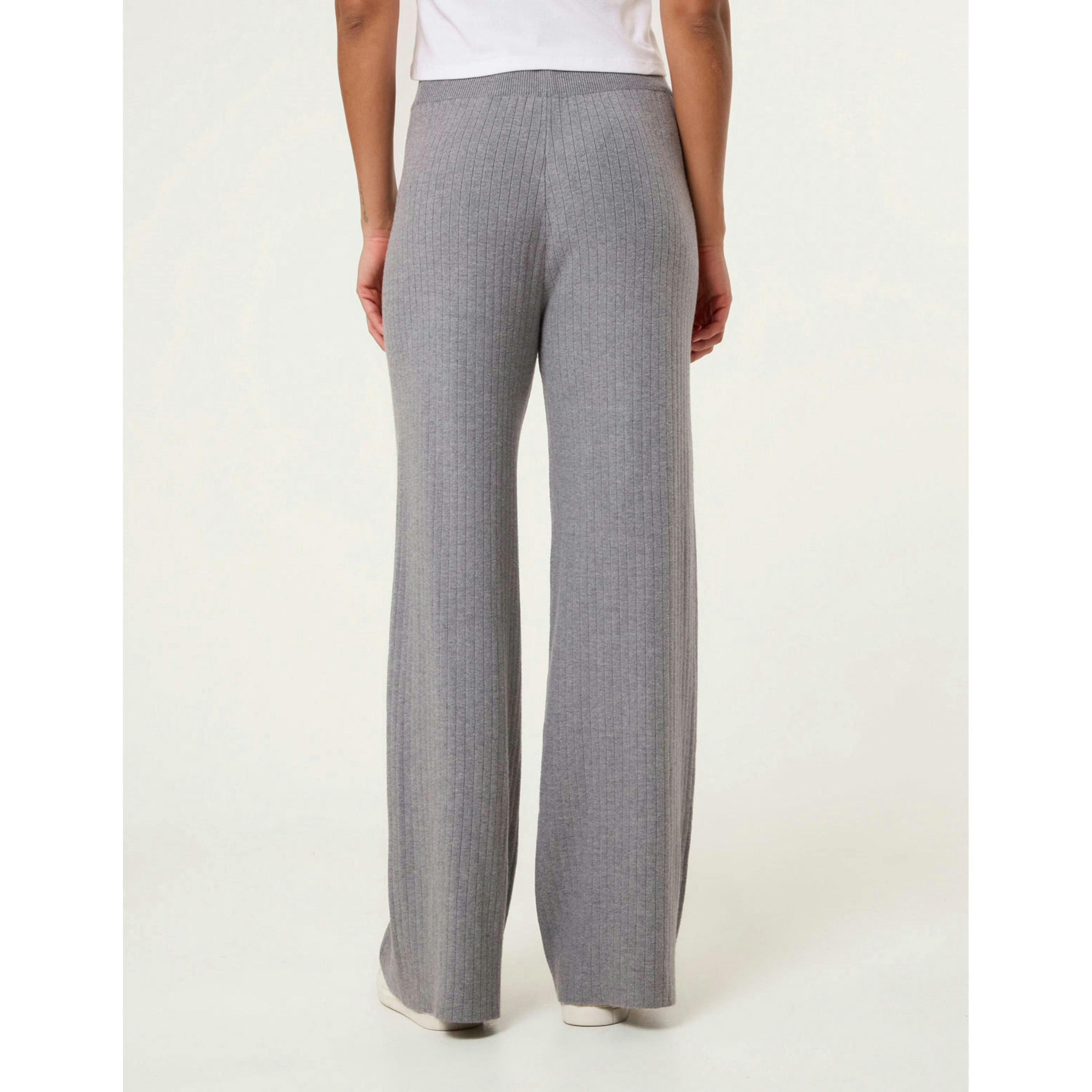 Blue Vanilla Ribbed Wide Leg Trousers  in Grey , view 2 of 4