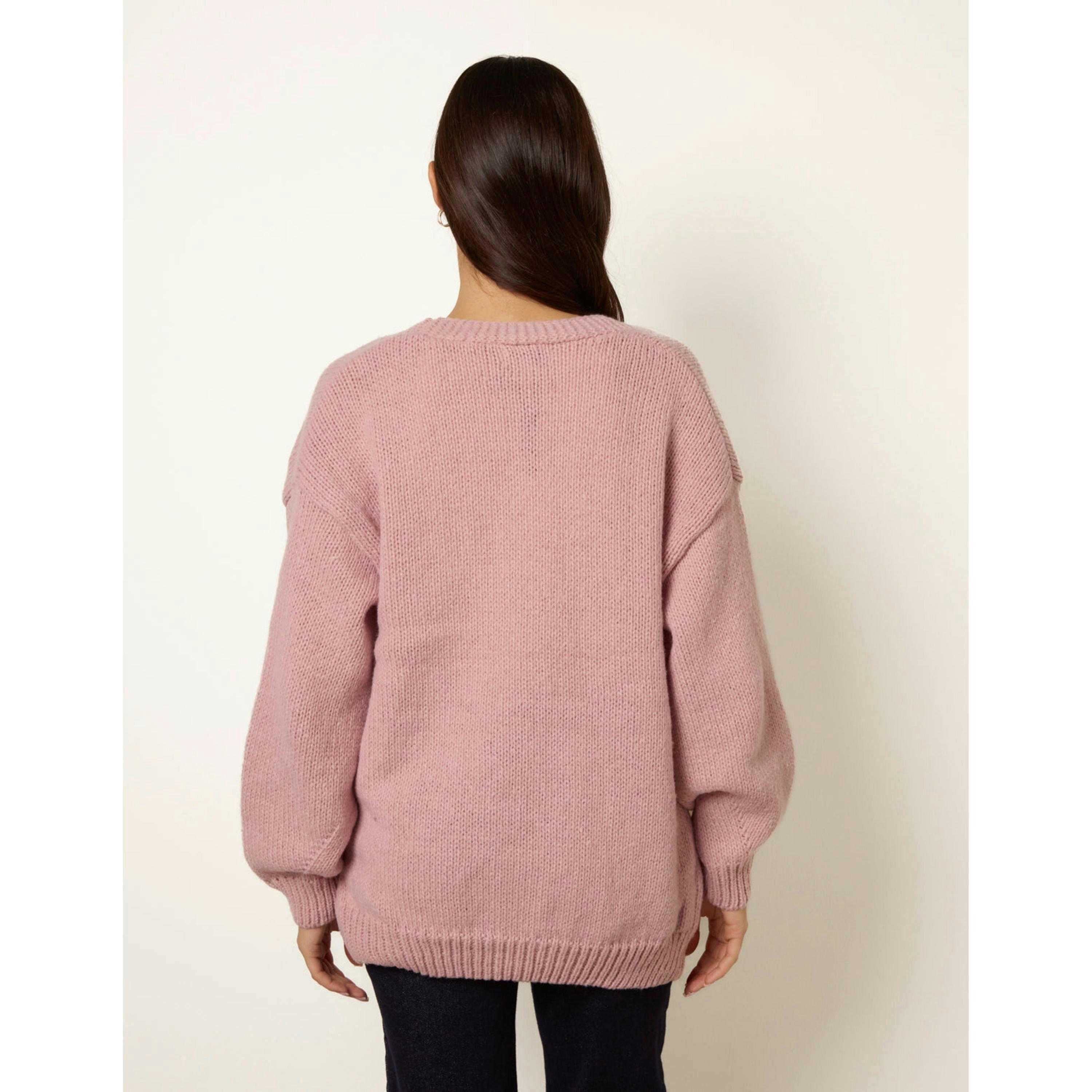 Blue Vanilla Daisy Large Flower Cardigan  in Pink , view 2 of 4