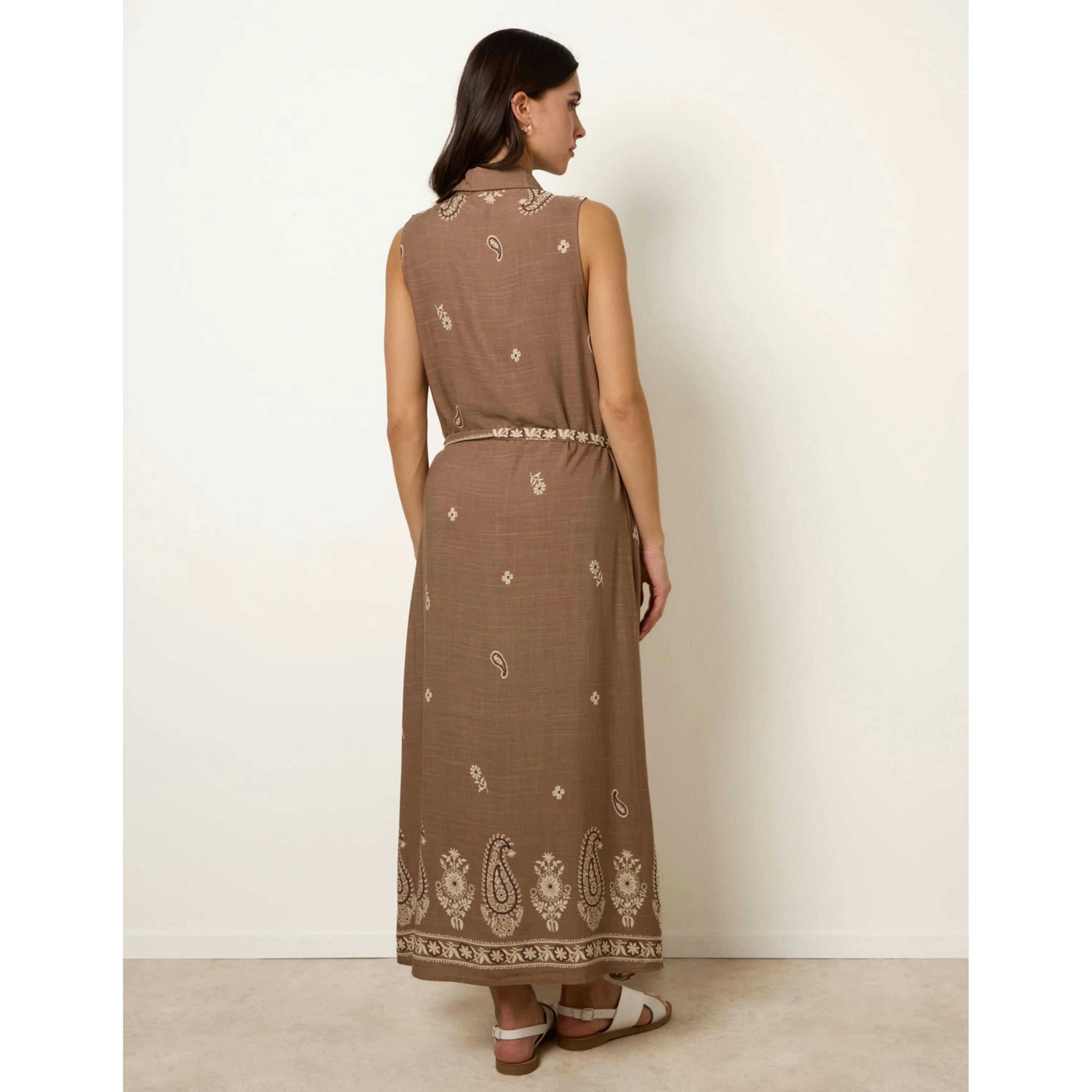 Blue Vanilla Dress With Paisley & Floral Print  in Brown , view 2 of 4