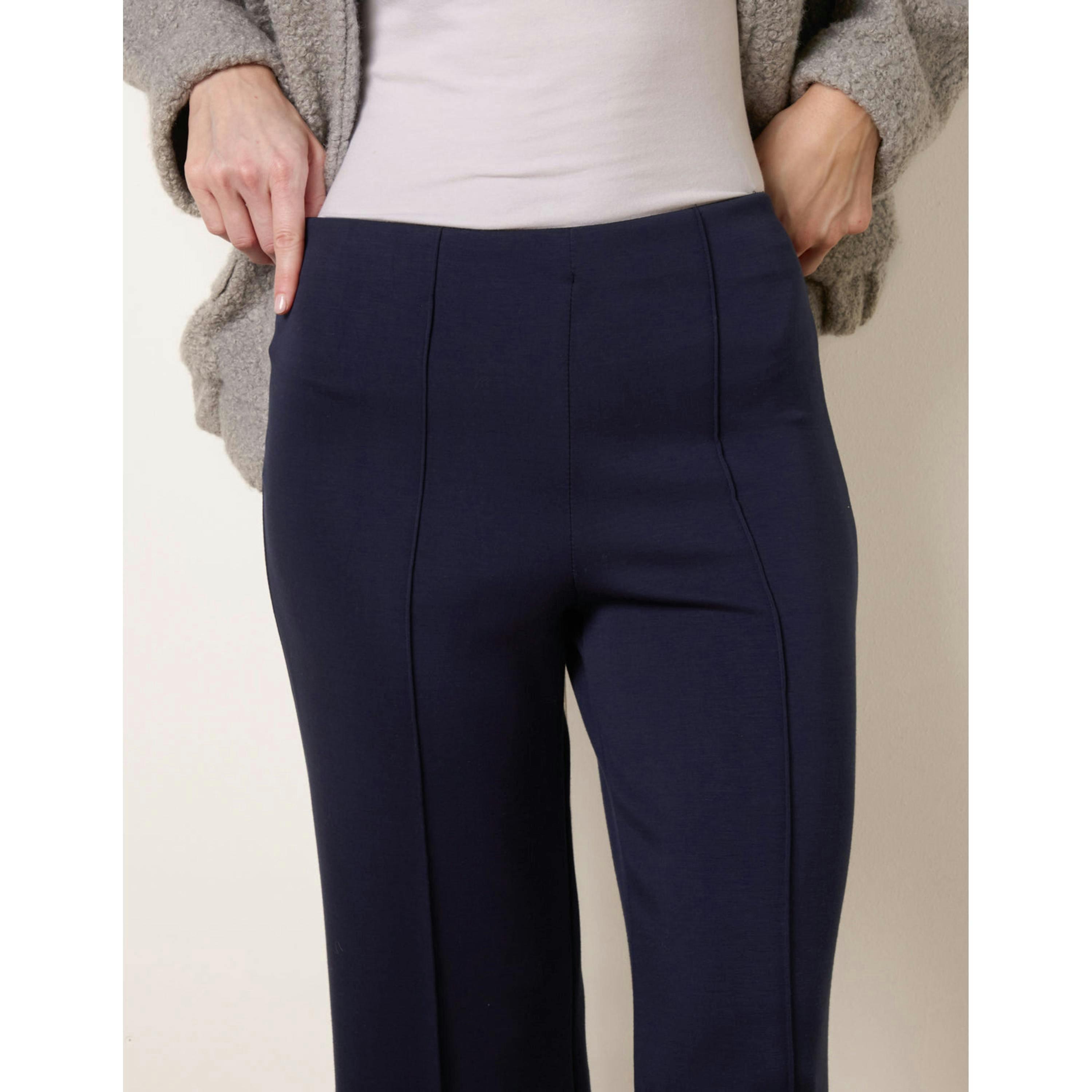 Blue Vanilla Pintuck Jersey Trousers  in Navy , view 3 of 4